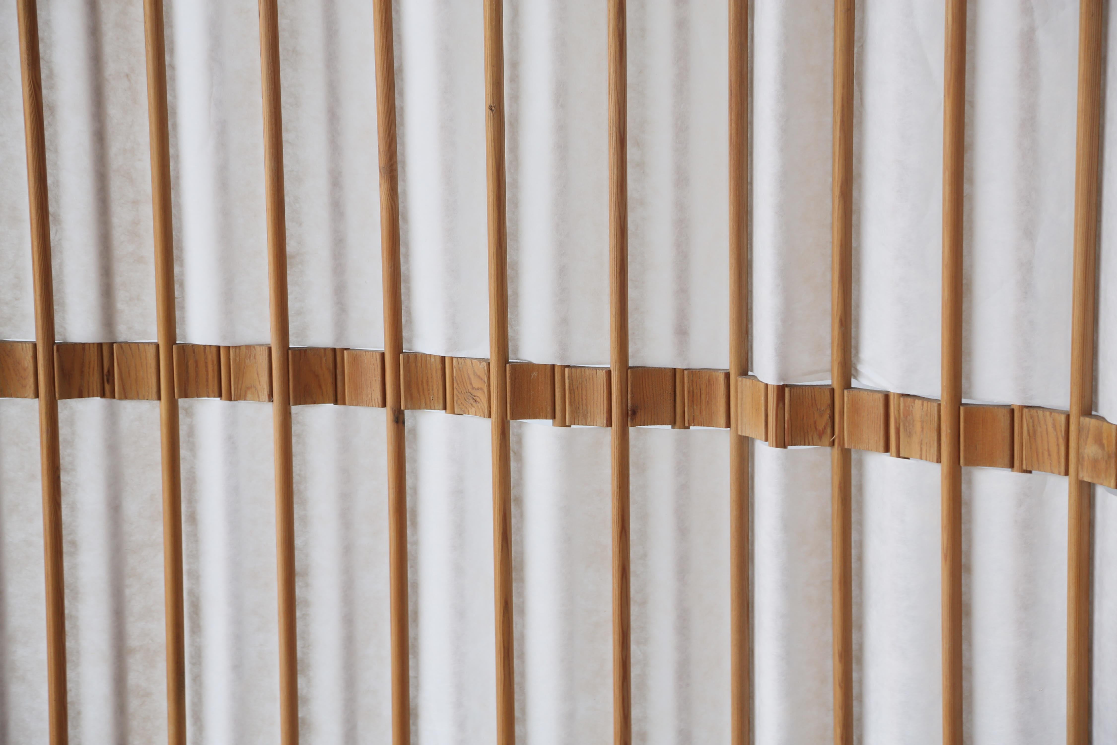 Rare Pine Screen / Room Divider, Sweden, 1960s/70s For Sale 6