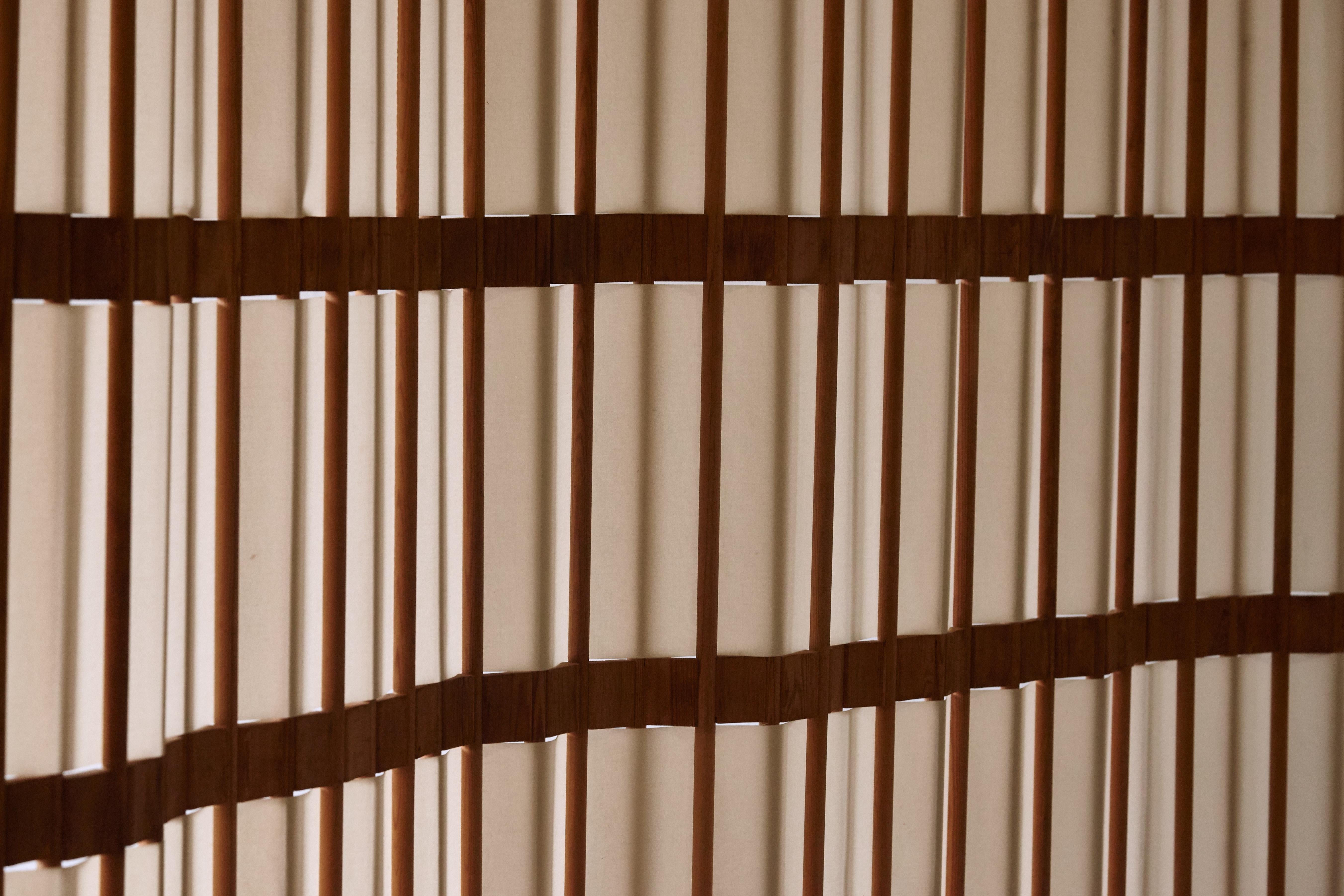 Rare Pine Screen / Room Divider, Sweden, 1960s/70s 9