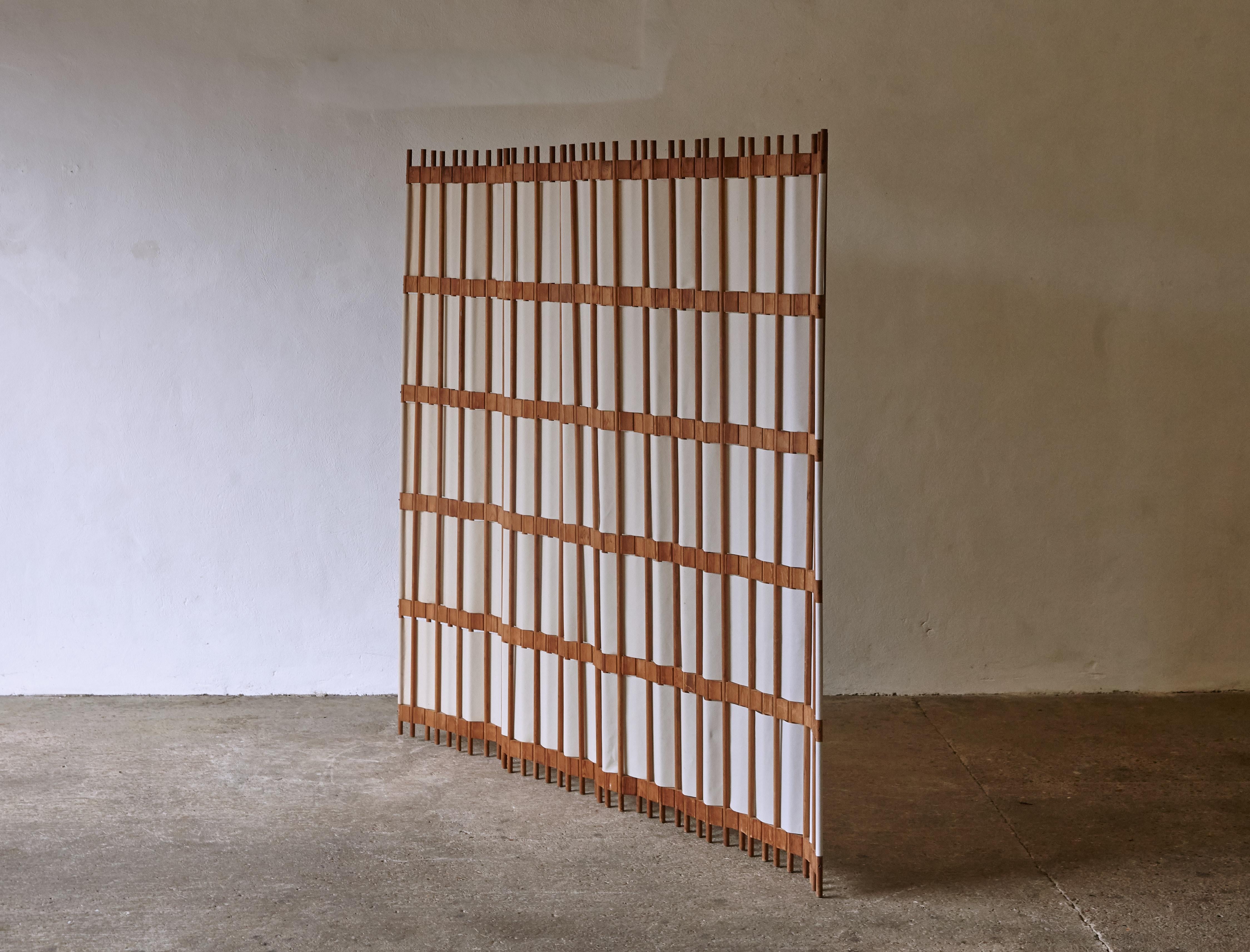 Rare Pine Screen / Room Divider, Sweden, 1960s/70s 10