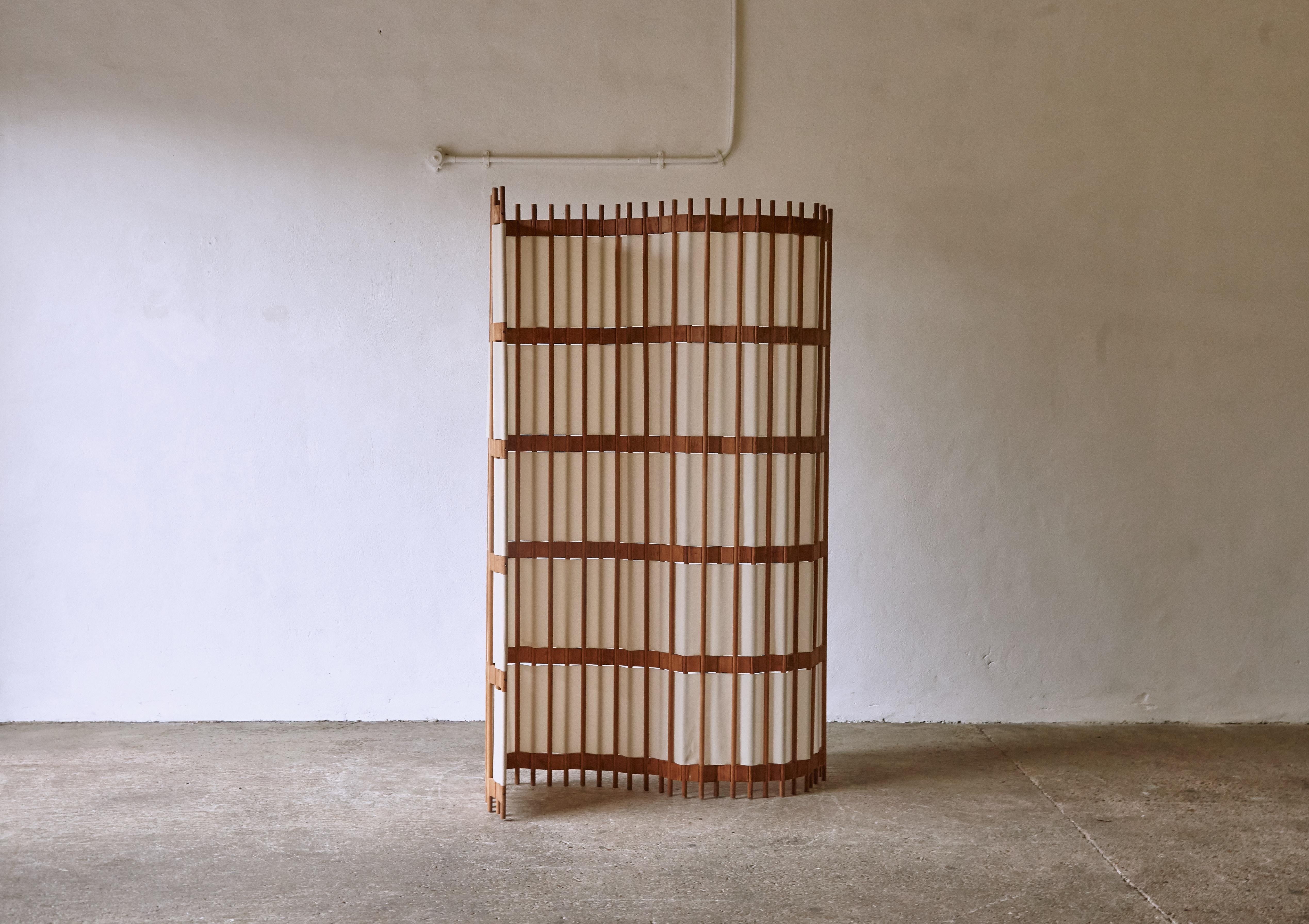 Rare Pine Screen / Room Divider, Sweden, 1960s/70s 1