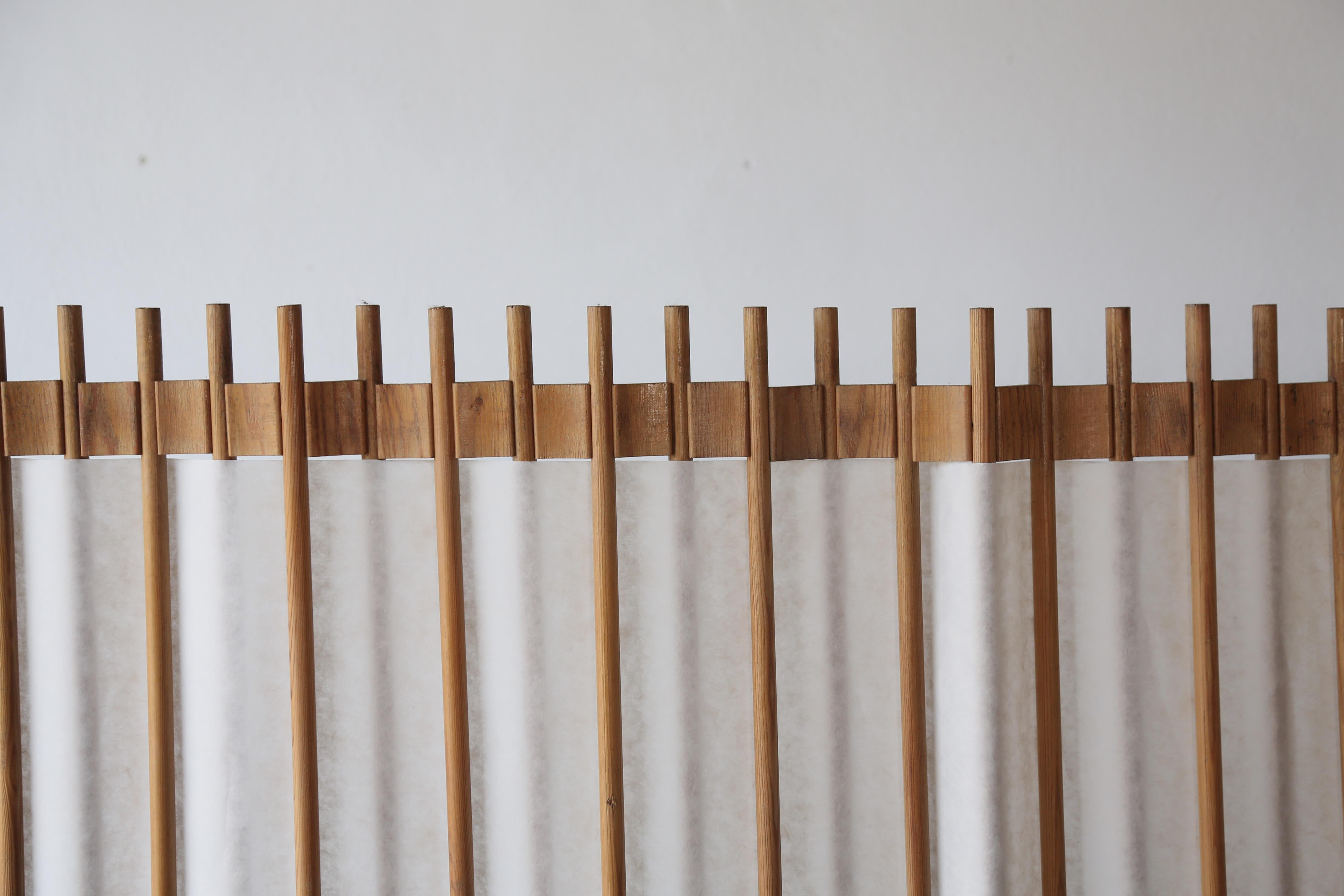 Rare Pine Screen / Room Divider, Sweden, 1960s/70s For Sale 1