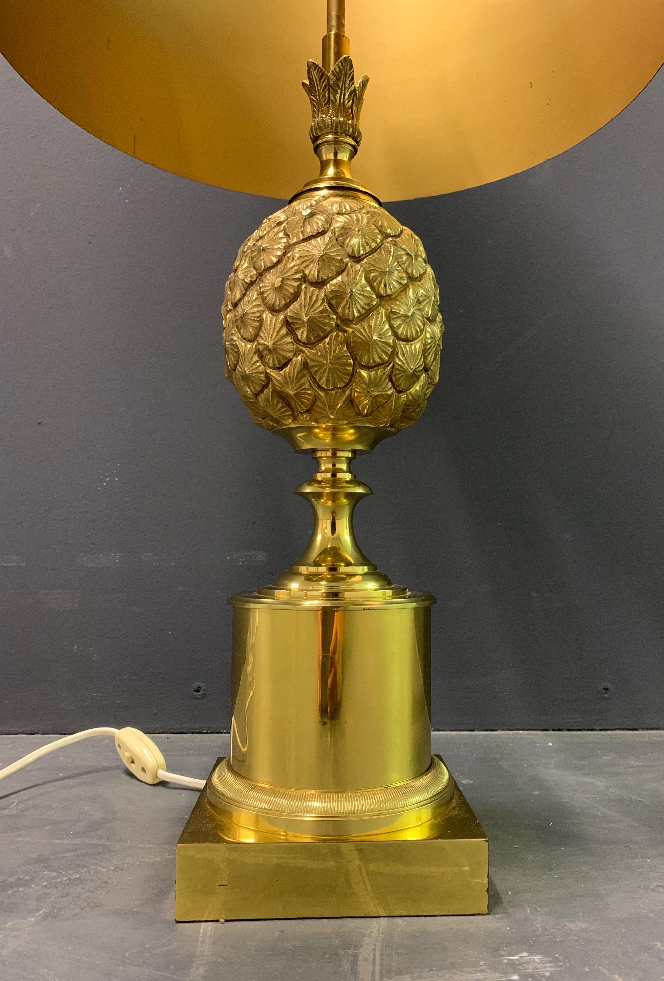 French Rare Pinecone Table Lamp by Maison Charles / Signed