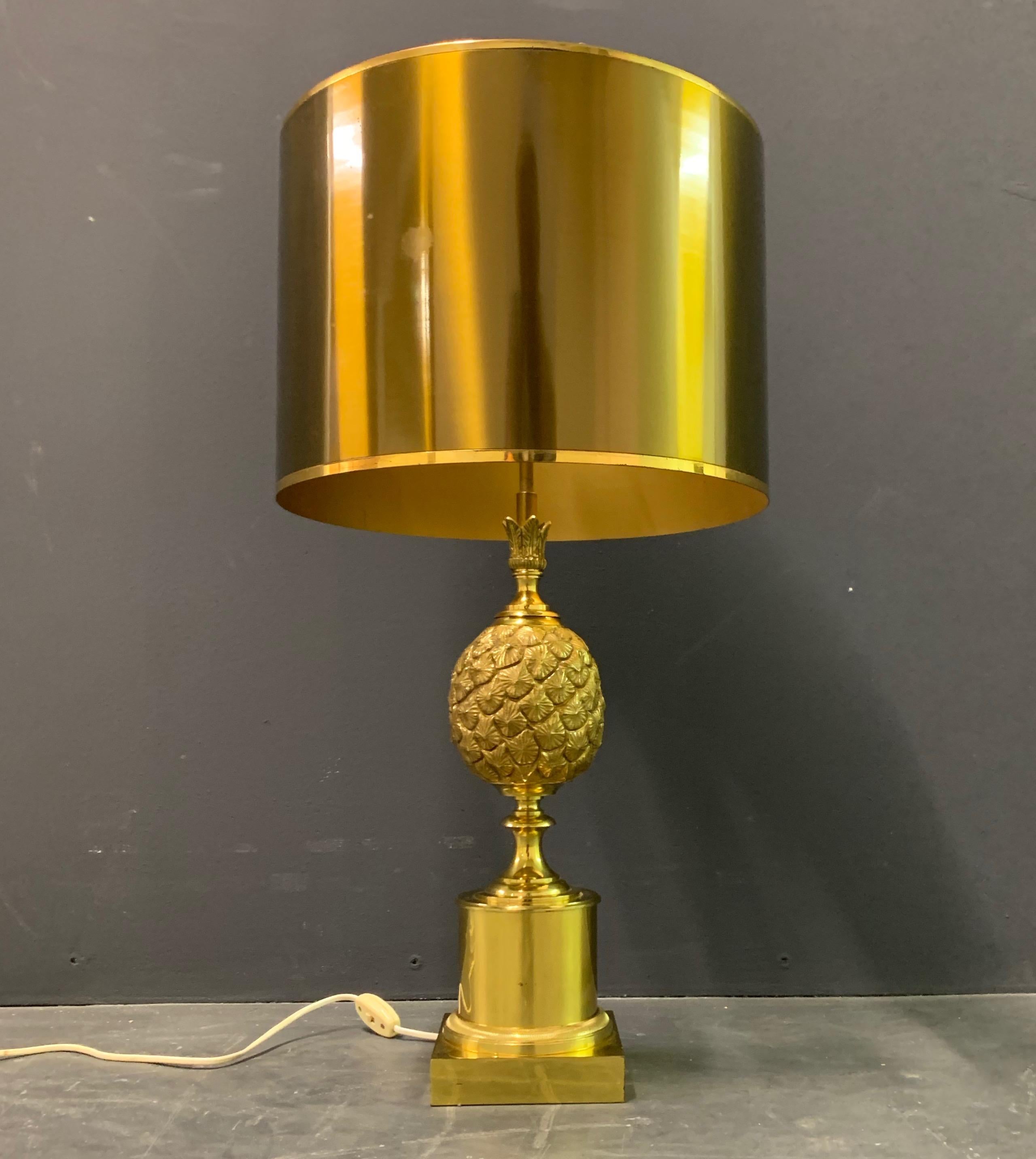 Rare Pinecone Table Lamp by Maison Charles / Signed 1