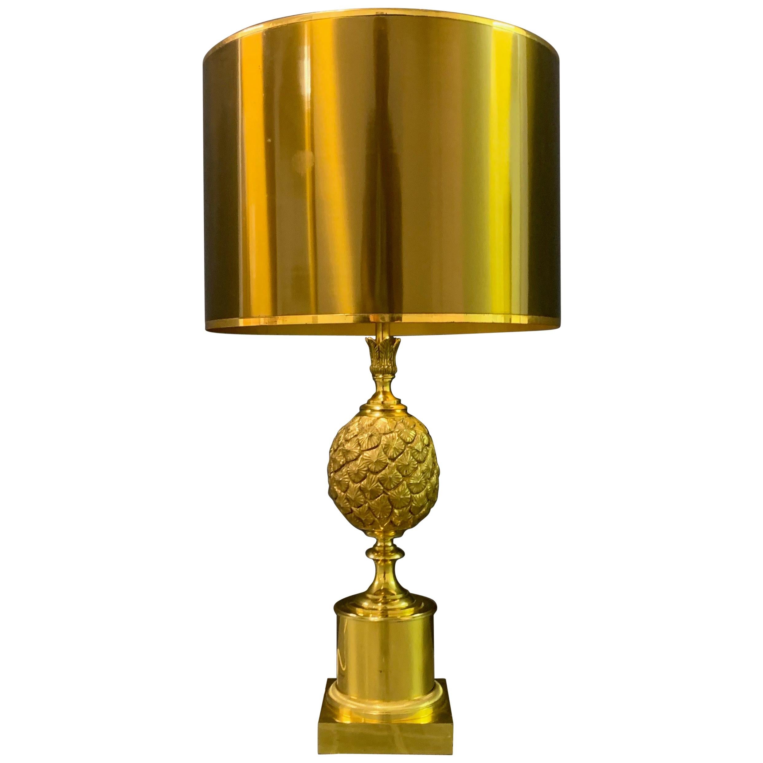Rare Pinecone Table Lamp by Maison Charles / Signed