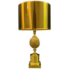 Rare Pinecone Table Lamp by Maison Charles / Signed