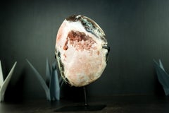 Rare Pink Amethyst Geode with Crystal Calcite and Agate Crystal Decor