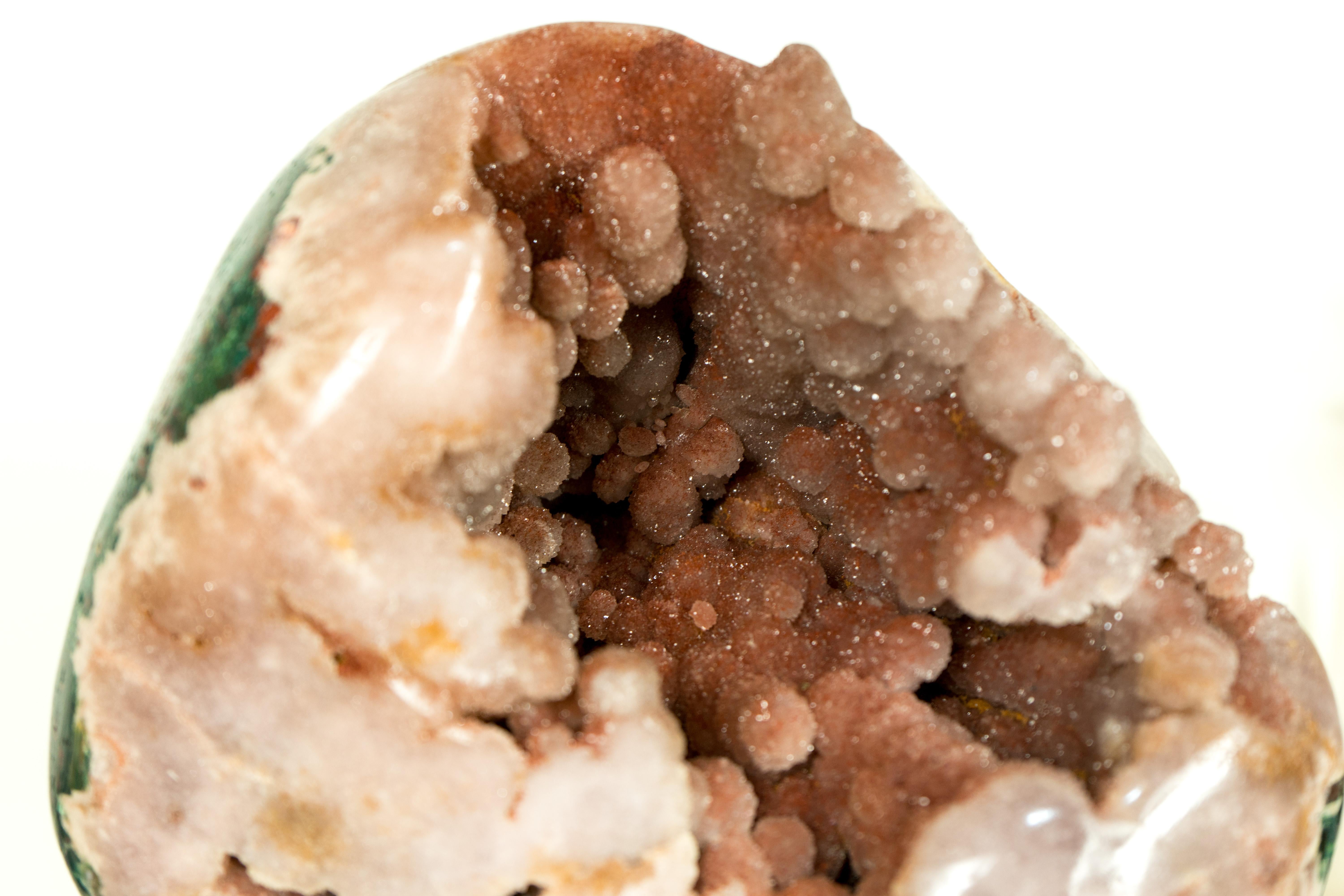 Raro geode di ametista rosa con druzy di ametista, scultura di cristallo in vendita 6