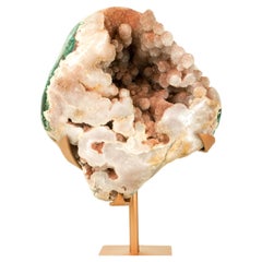 Rare Pink Amethyst Geode with Sugar Amethyst Druzy, Crystal Sculpture