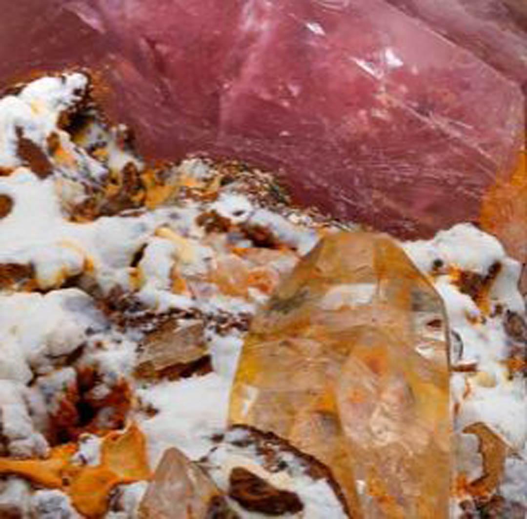 Cristal Rare Apatite rose avec Muscuvite de Colombie en vente