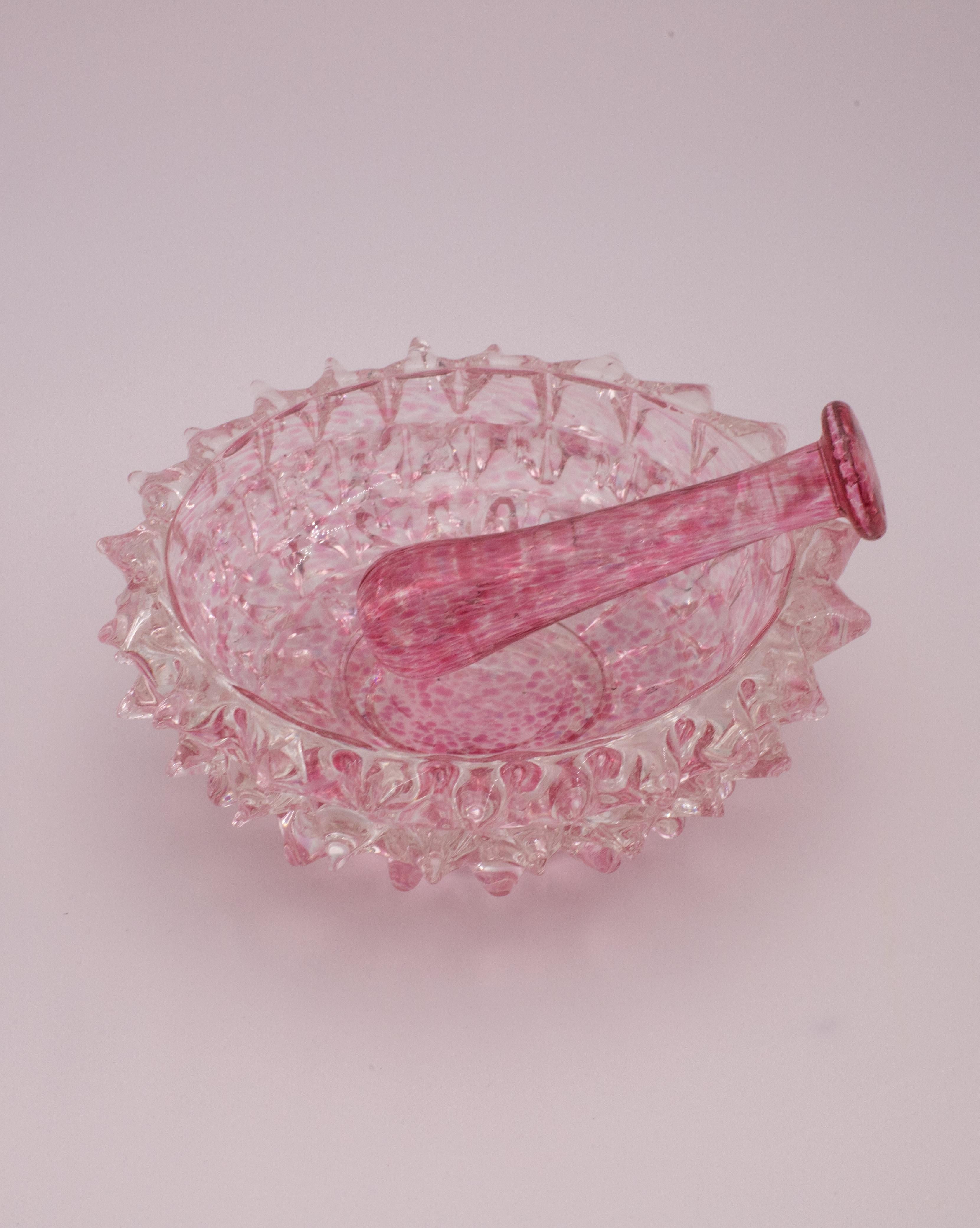 Rare Pink Ercole Barovier Rostrato Murano Glass Vase for Barovier & Toso, 1940s For Sale 7
