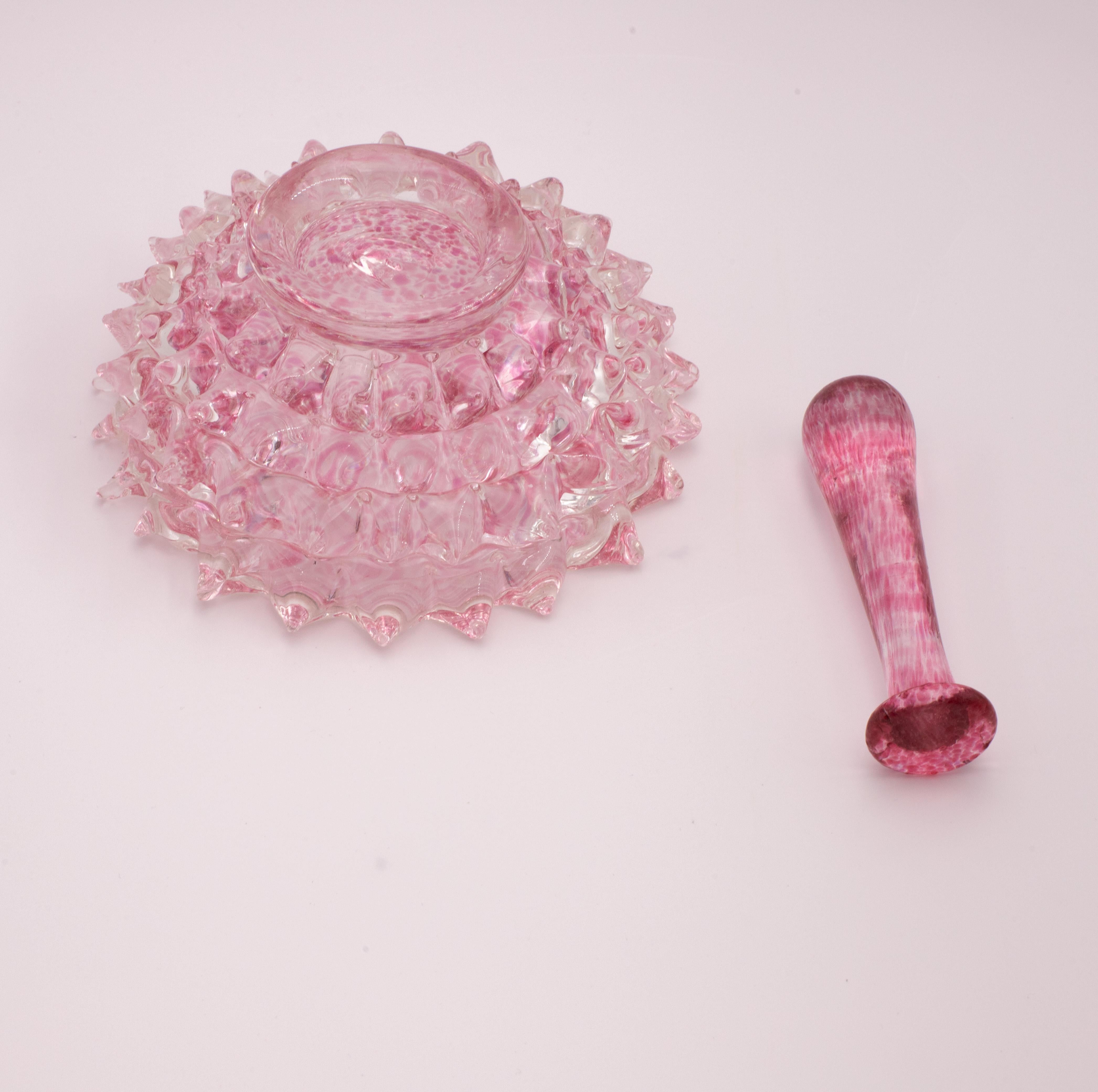 Rare Pink Ercole Barovier Rostrato Murano Glass Vase for Barovier & Toso, 1940s For Sale 8