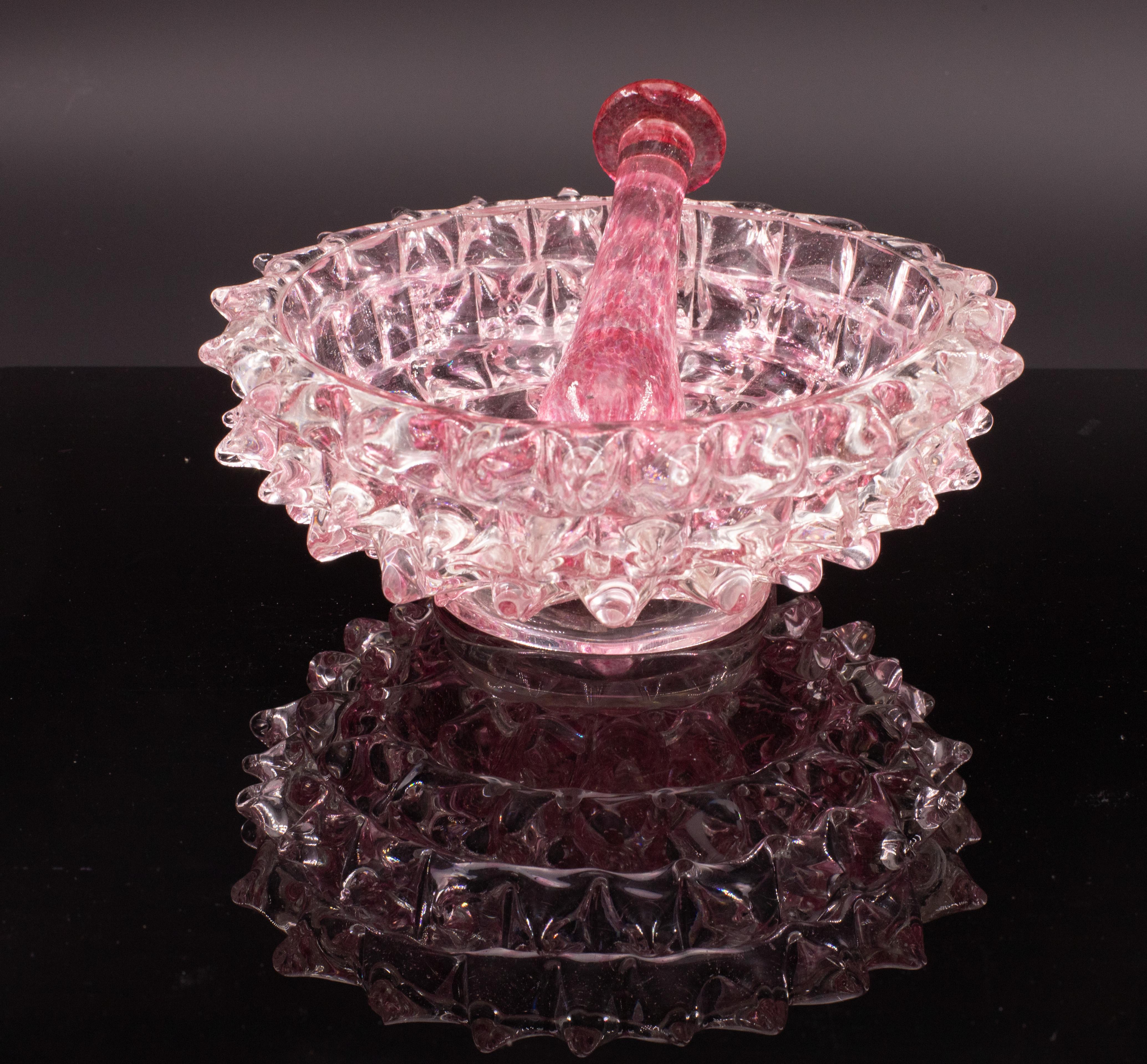 Rare vase rose Ercole Barovier Rostrato en verre de Murano pour Barovier & Toso, années 1940 en vente 3
