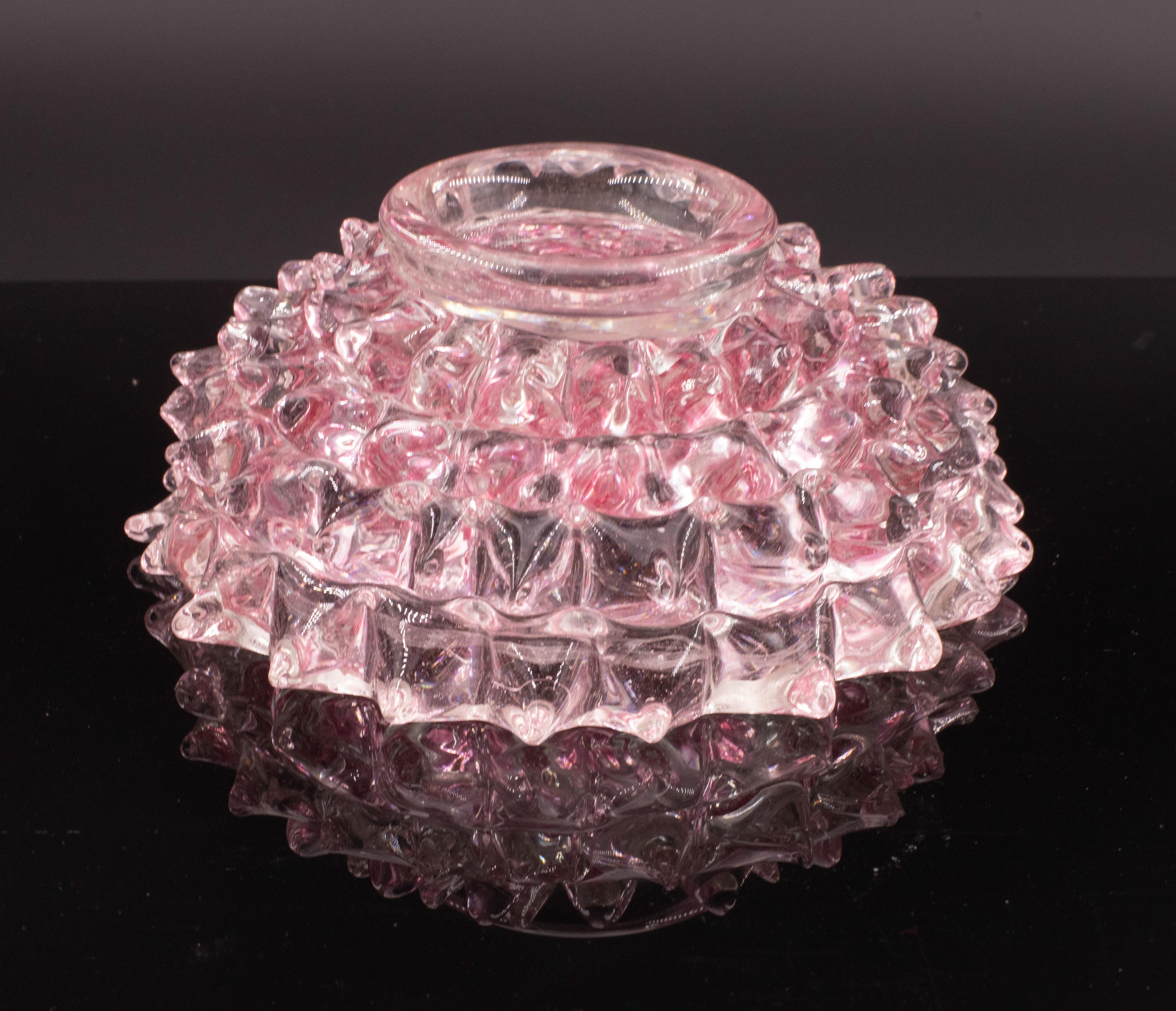 Rare Pink Ercole Barovier Rostrato Murano Glass Vase for Barovier & Toso, 1940s For Sale 5