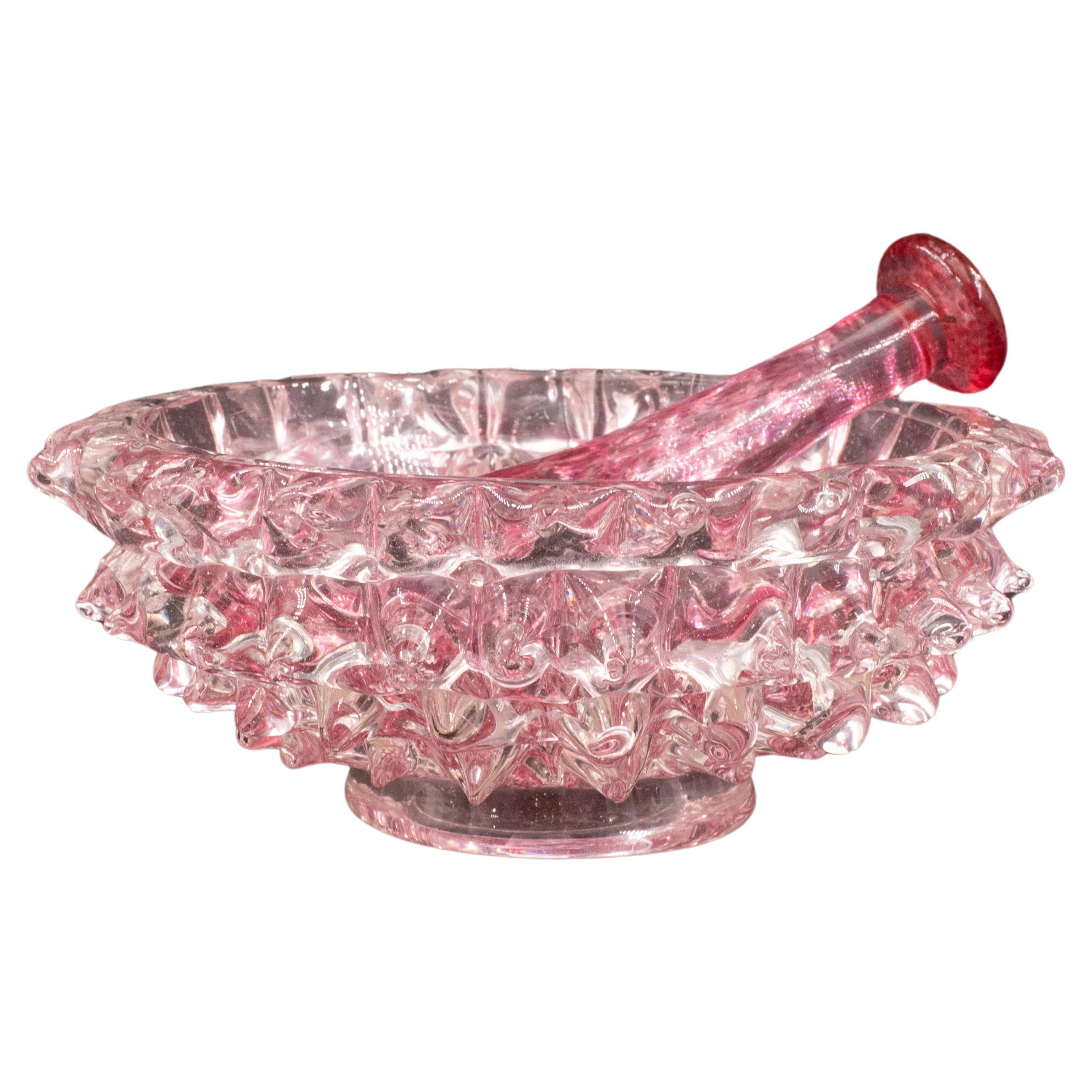 Rare Pink Ercole Barovier Rostrato Murano Glass Vase for Barovier & Toso, 1940s For Sale