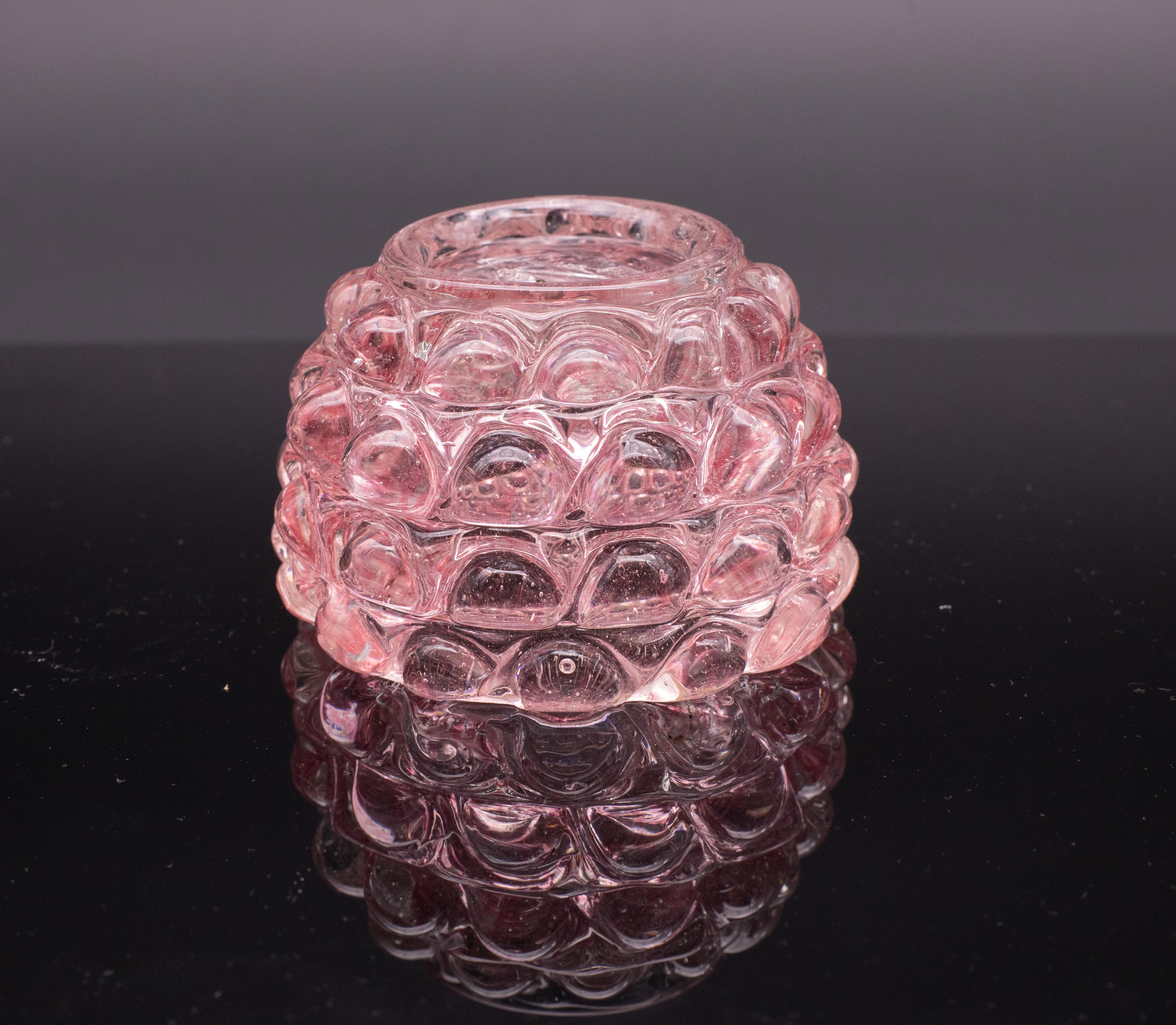 Rare Pink Ercole Barovier Series Lenti Vase Barovier & Toso Italy 1940s  For Sale 2