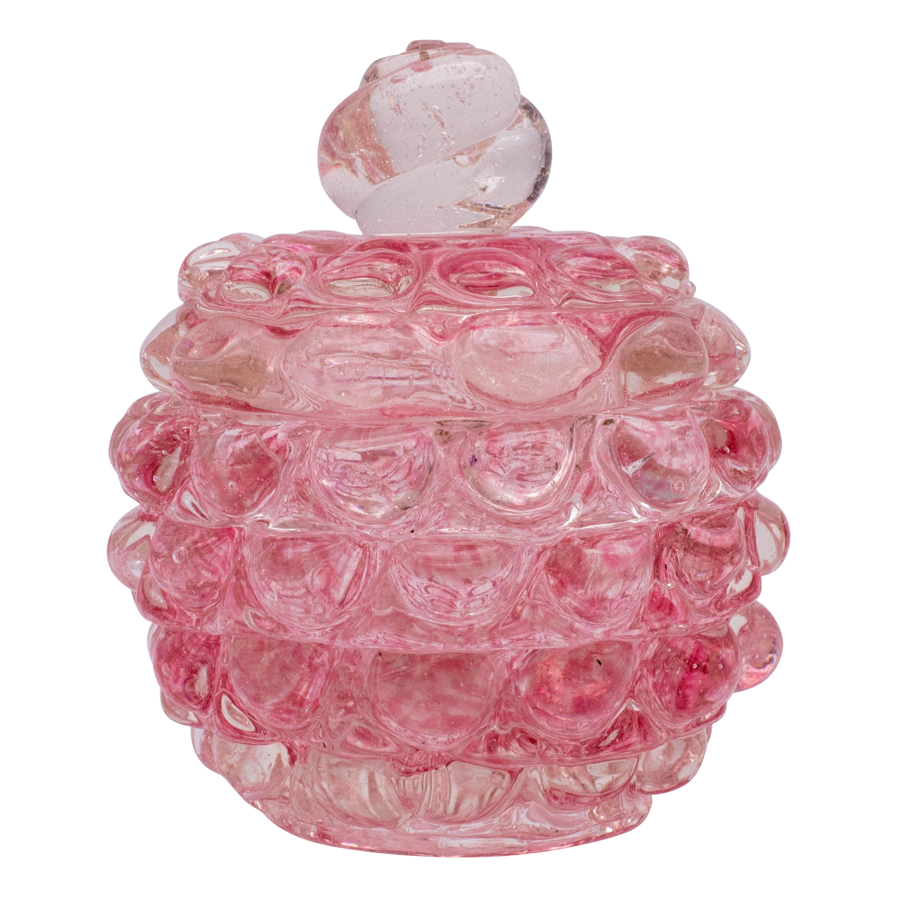Raro vaso rosa della serie Lenti di Ercole Barovier Barovier&Toso Italia anni '40