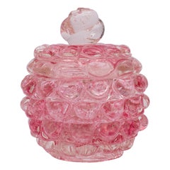 Rare vase rose Ercole Barovier Series Lenti Barovier & Toso Italy 1940s