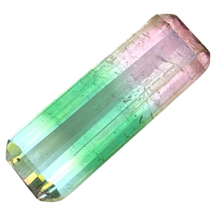 Rare Pink, Green & Aqua Tricolor Natural Tourmaline Gemstone 13.45Ct Emerald Cut