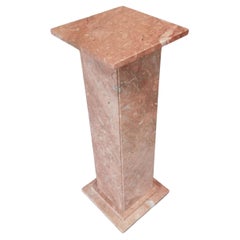 Retro Rare Pink & White Marble, Postmodern Italian Pedestal Table