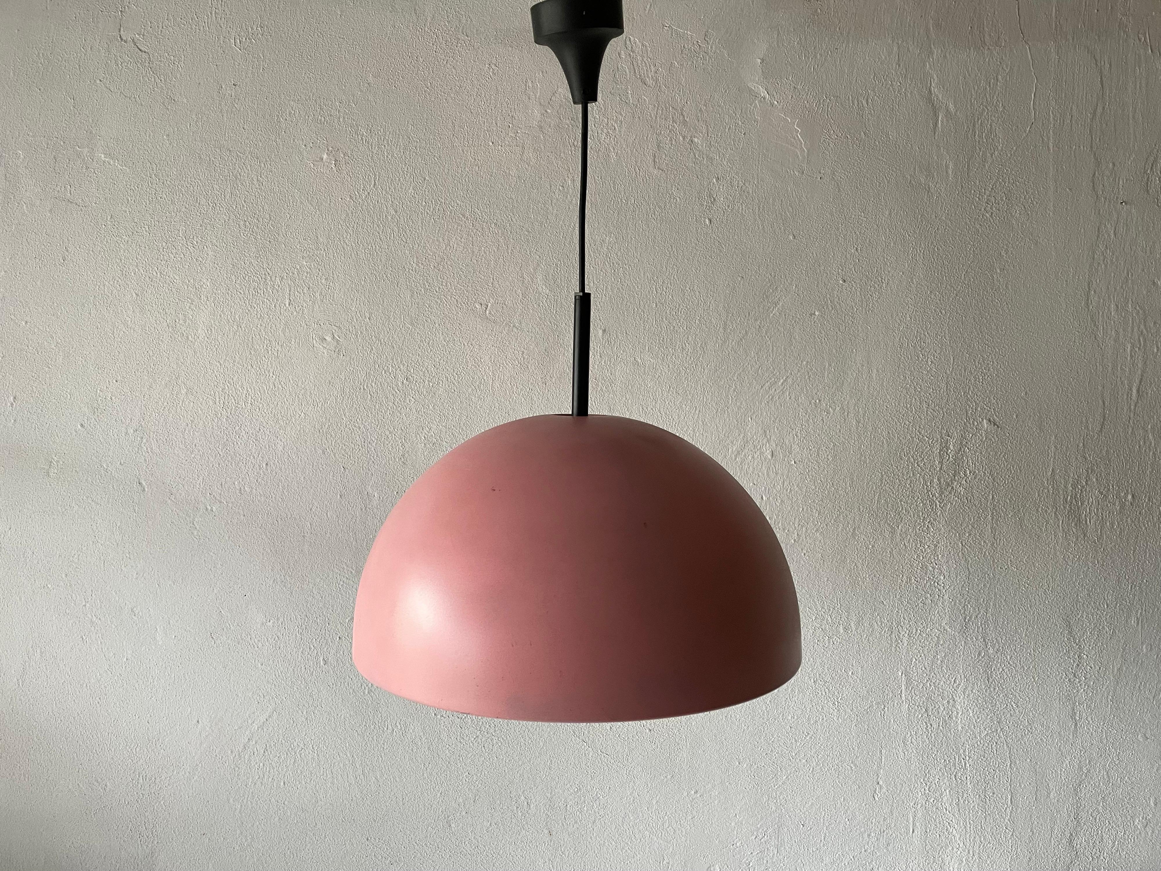 Rare Pink Metal Pendant Lamp by Staff Leuchten, 1970s, Germany For Sale 5