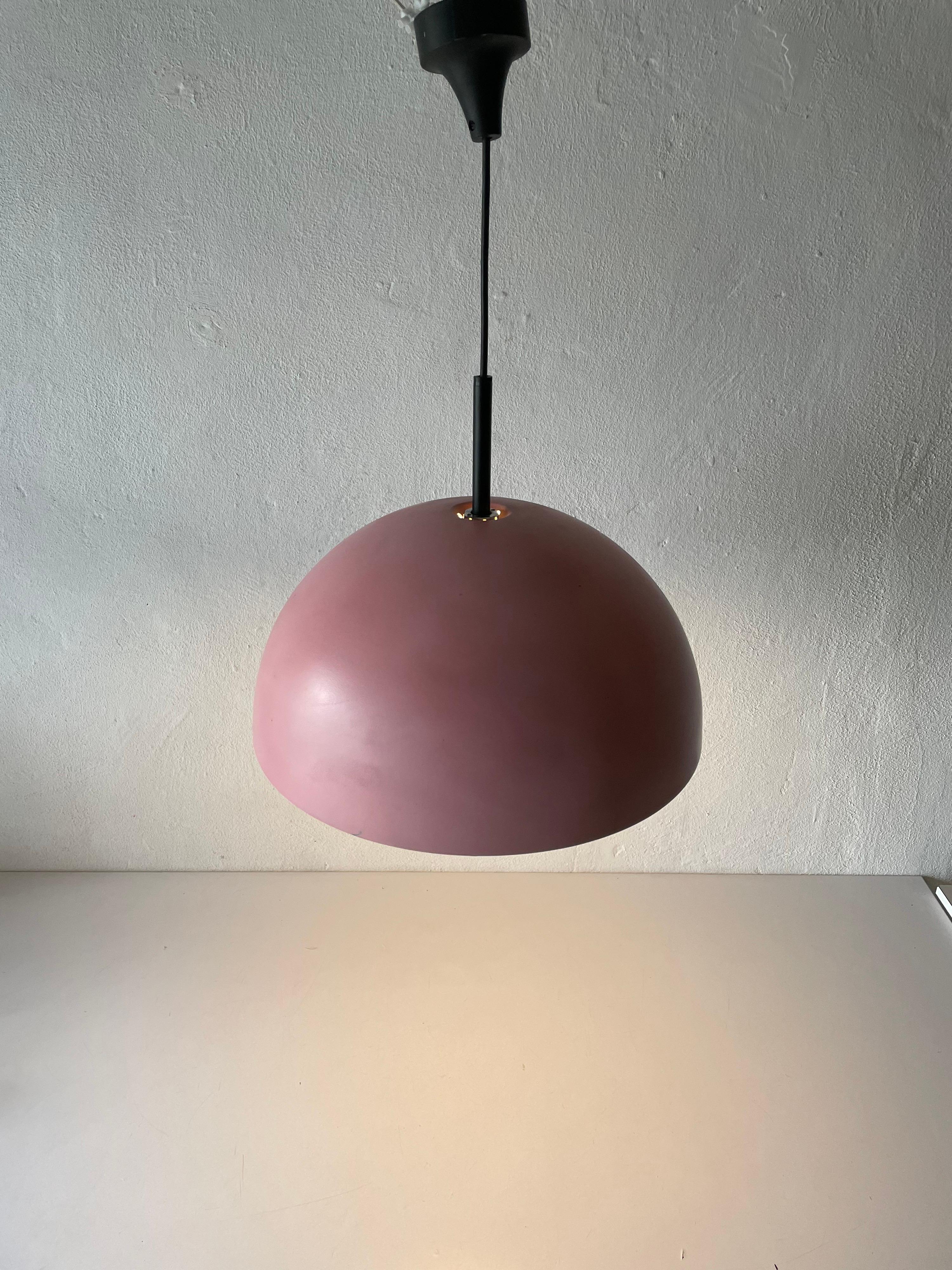 Rare Pink Metal Pendant Lamp by Staff Leuchten, 1970s, Germany For Sale 6
