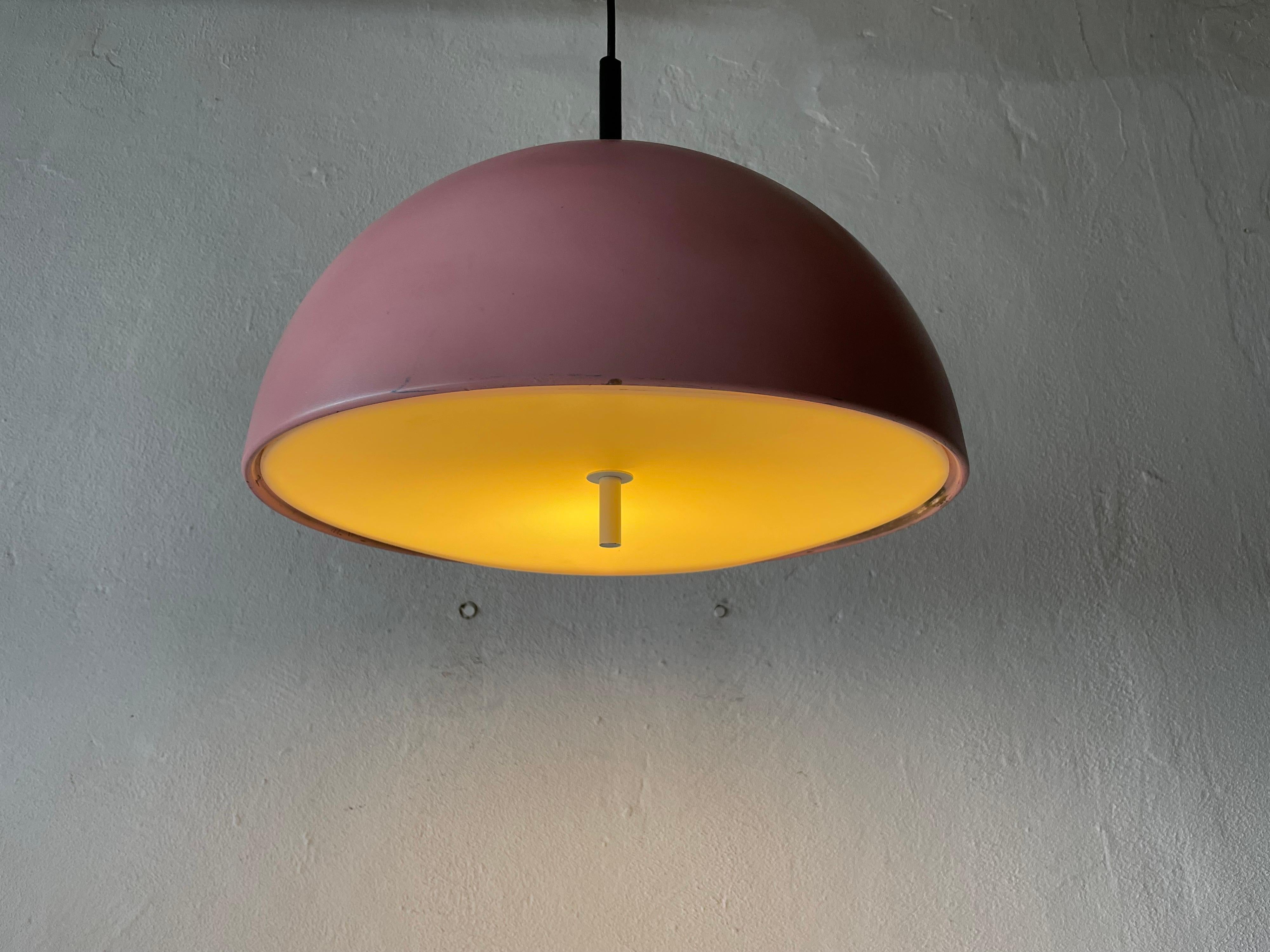 Rare Pink Metal Pendant Lamp by Staff Leuchten, 1970s, Germany For Sale 7
