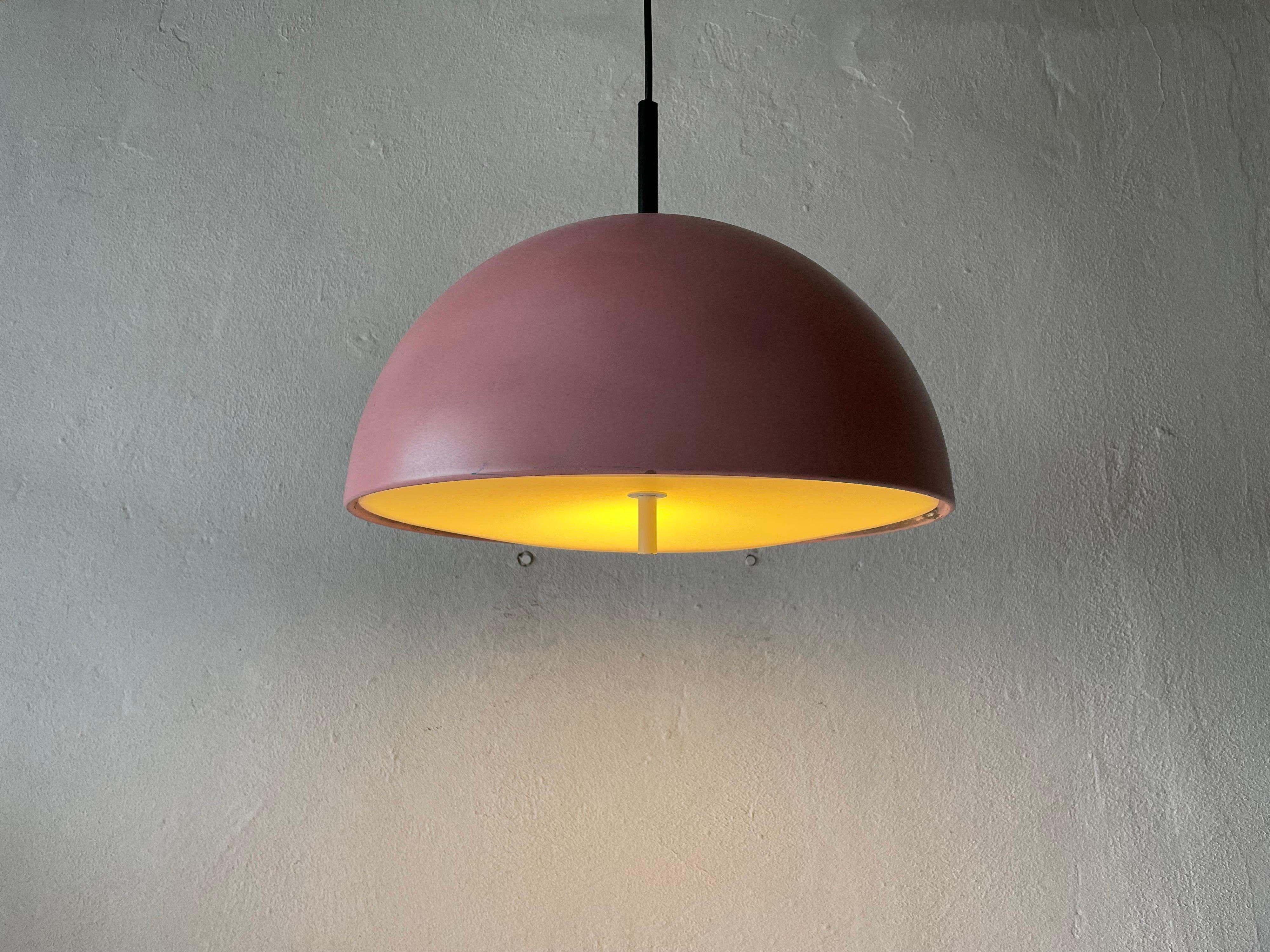 Rare Pink Metal Pendant Lamp by Staff Leuchten, 1970s, Germany For Sale 8