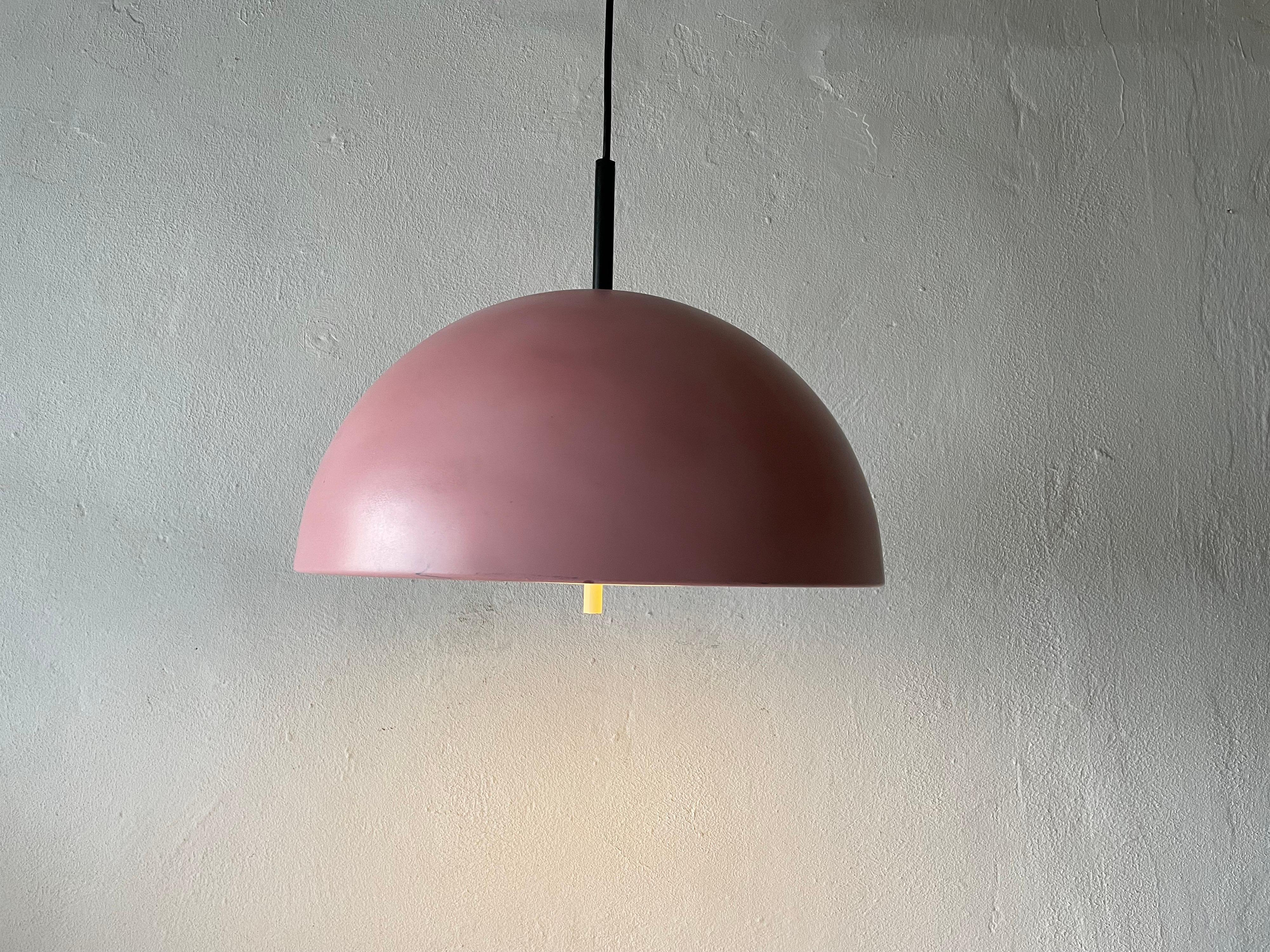 Rare Pink Metal Pendant Lamp by Staff Leuchten, 1970s, Germany For Sale 9