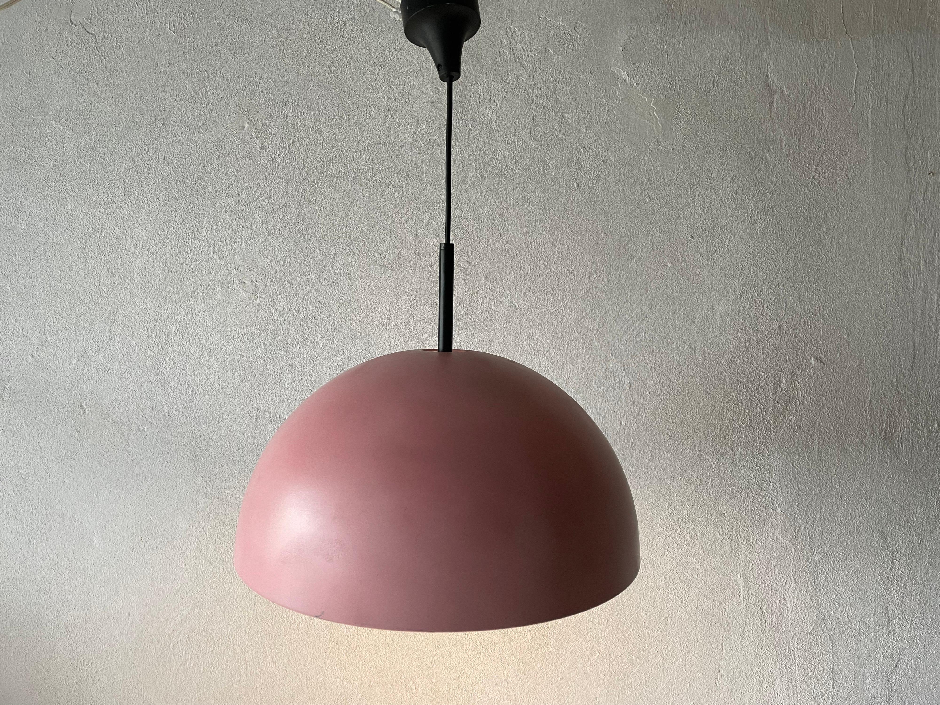 Rare Pink Metal Pendant Lamp by Staff Leuchten, 1970s, Germany For Sale 10
