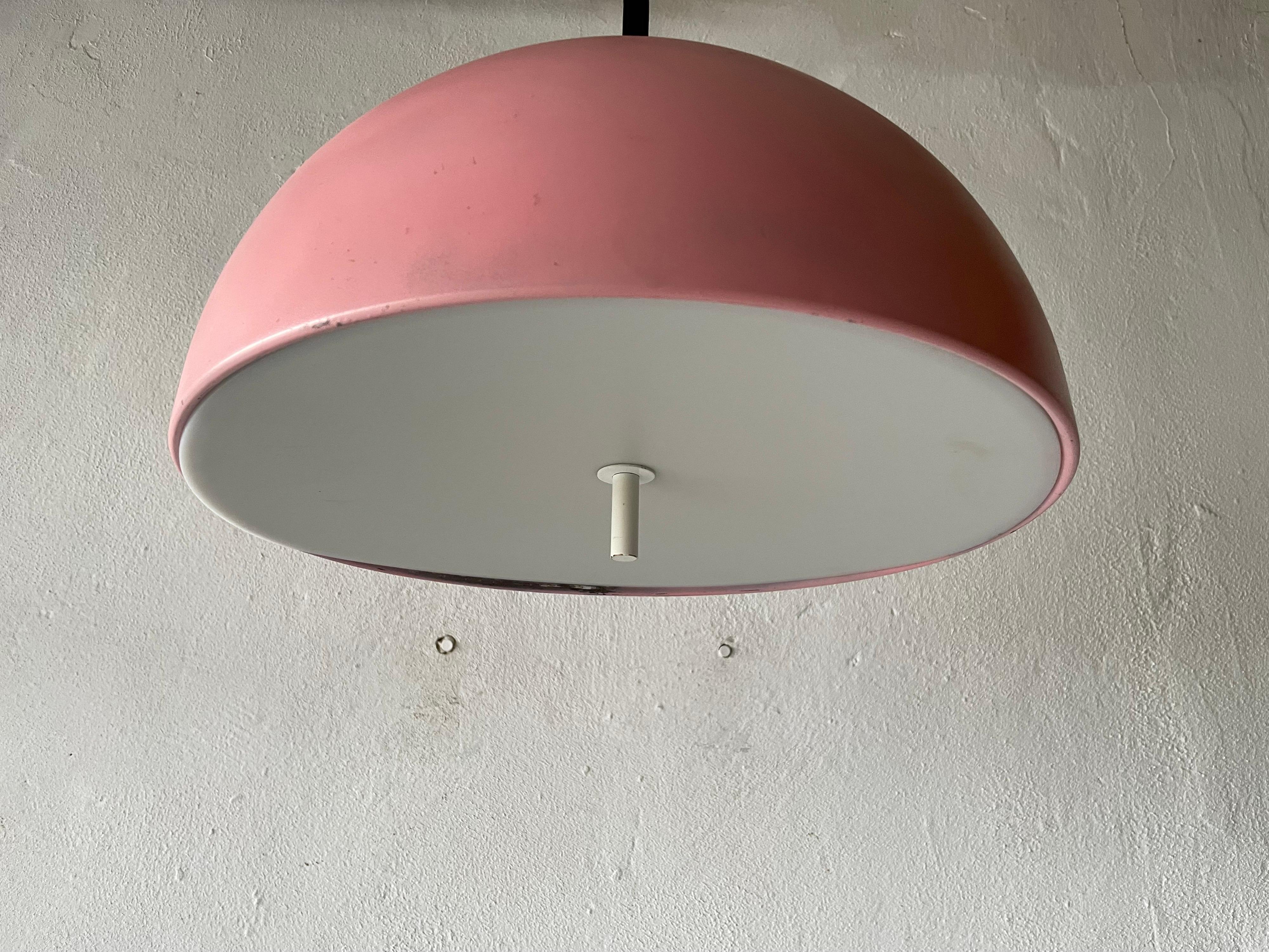 Space Age Rare Pink Metal Pendant Lamp by Staff Leuchten, 1970s, Germany For Sale