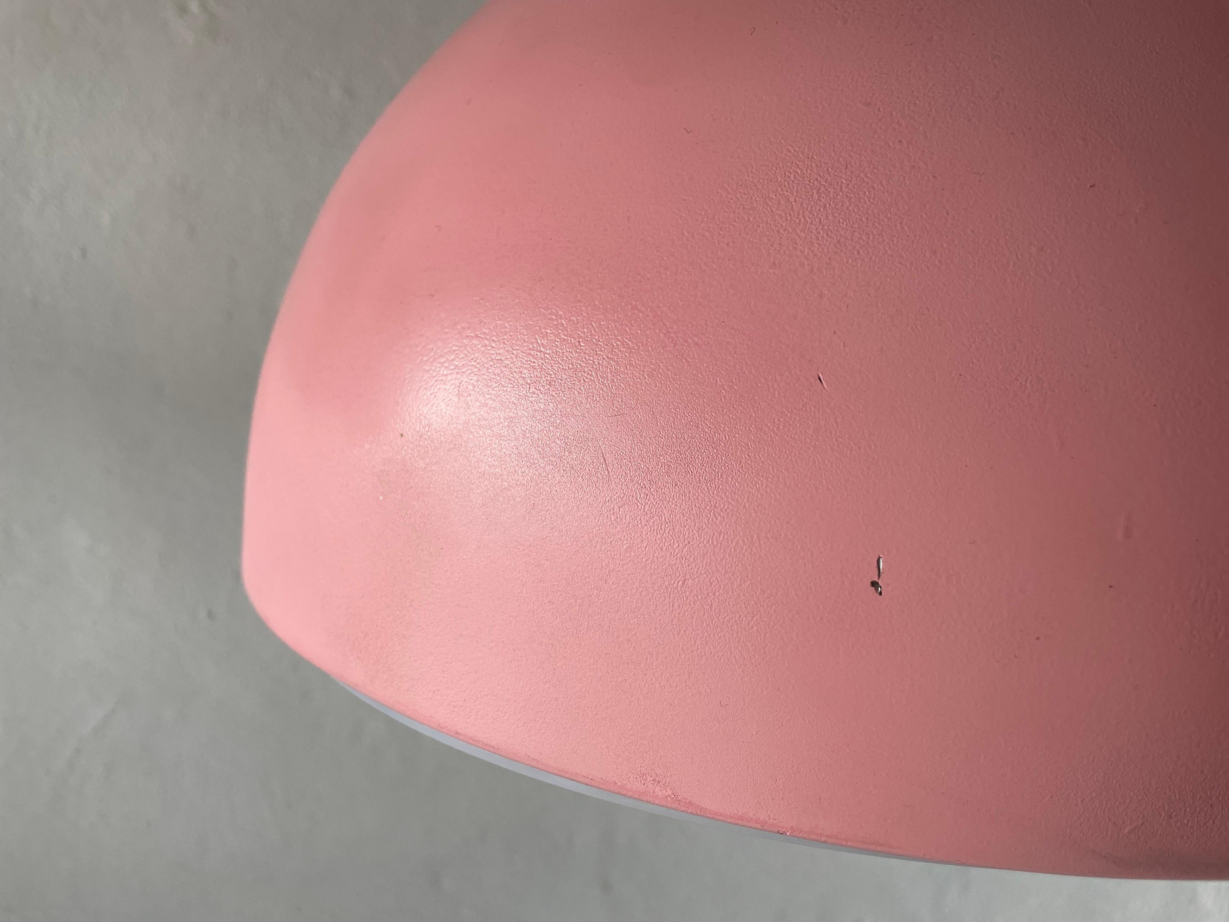 Rare Pink Metal Pendant Lamp by Staff Leuchten, 1970s, Germany For Sale 1