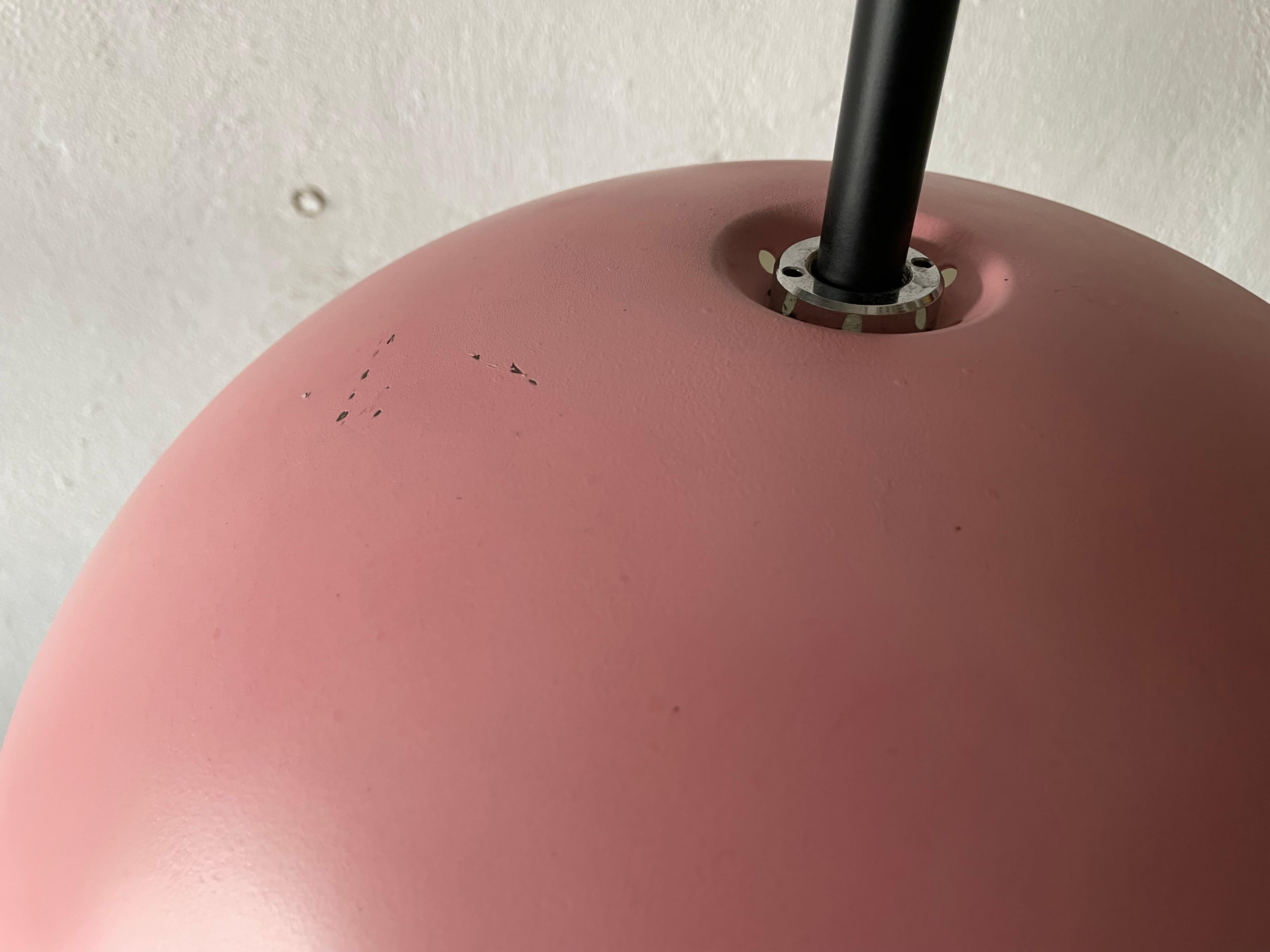 Rare Pink Metal Pendant Lamp by Staff Leuchten, 1970s, Germany For Sale 2