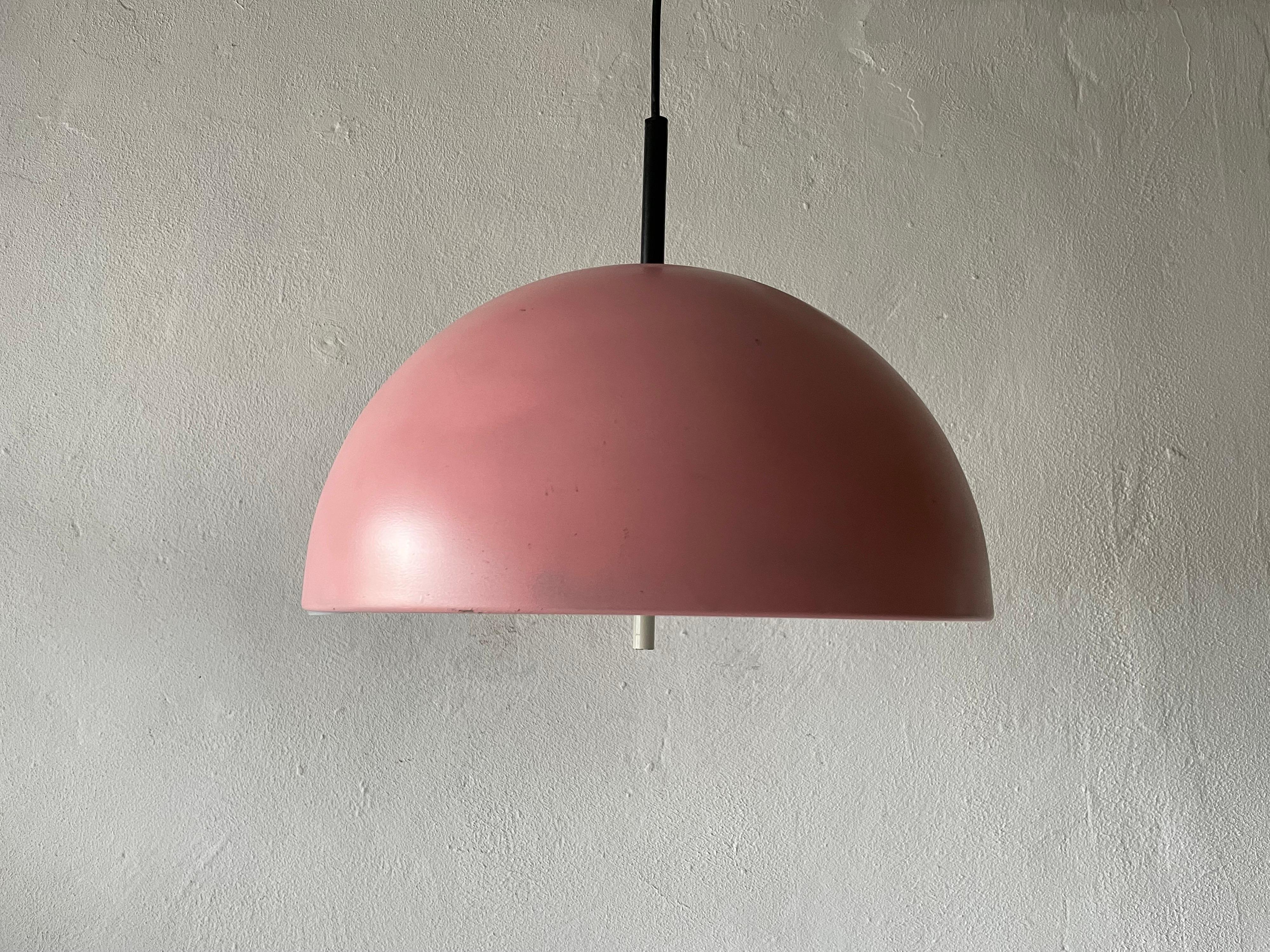 Rare Pink Metal Pendant Lamp by Staff Leuchten, 1970s, Germany For Sale 4