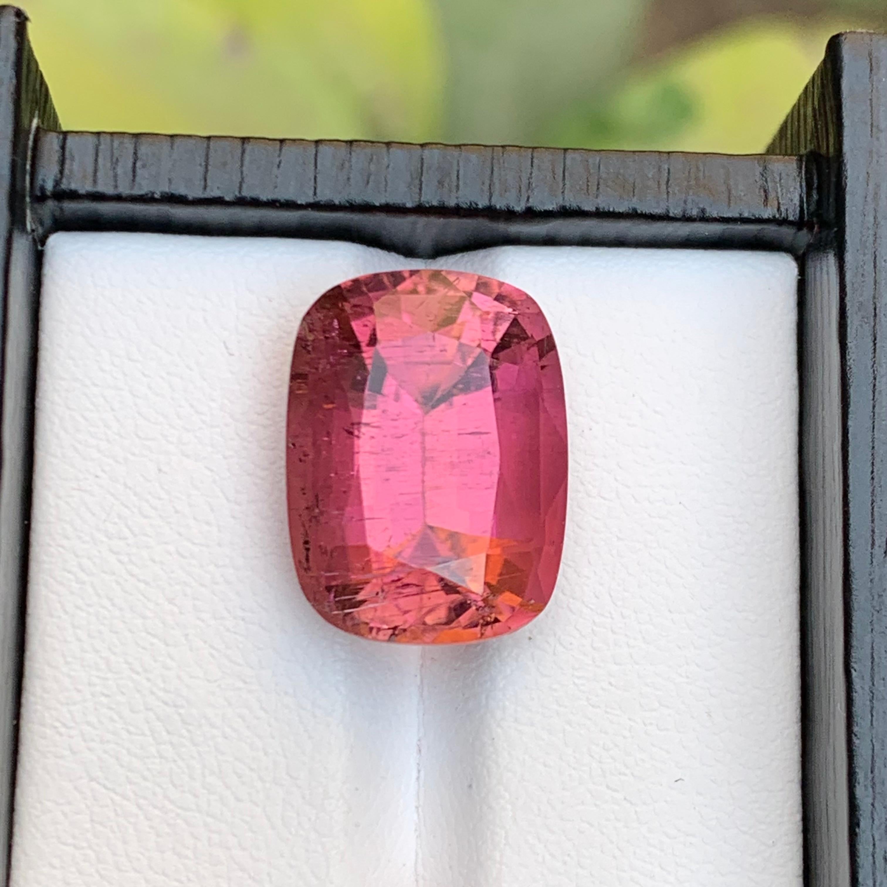 Rare Pink Natural Tourmaline Gemstone, 14.5 Ct Cushion Cut for Ring or Pendant For Sale 8
