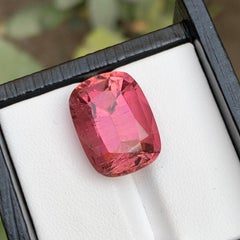 Rare Pink Natural Tourmaline Gemstone, 14.5 Ct Cushion Cut for Ring or Pendant