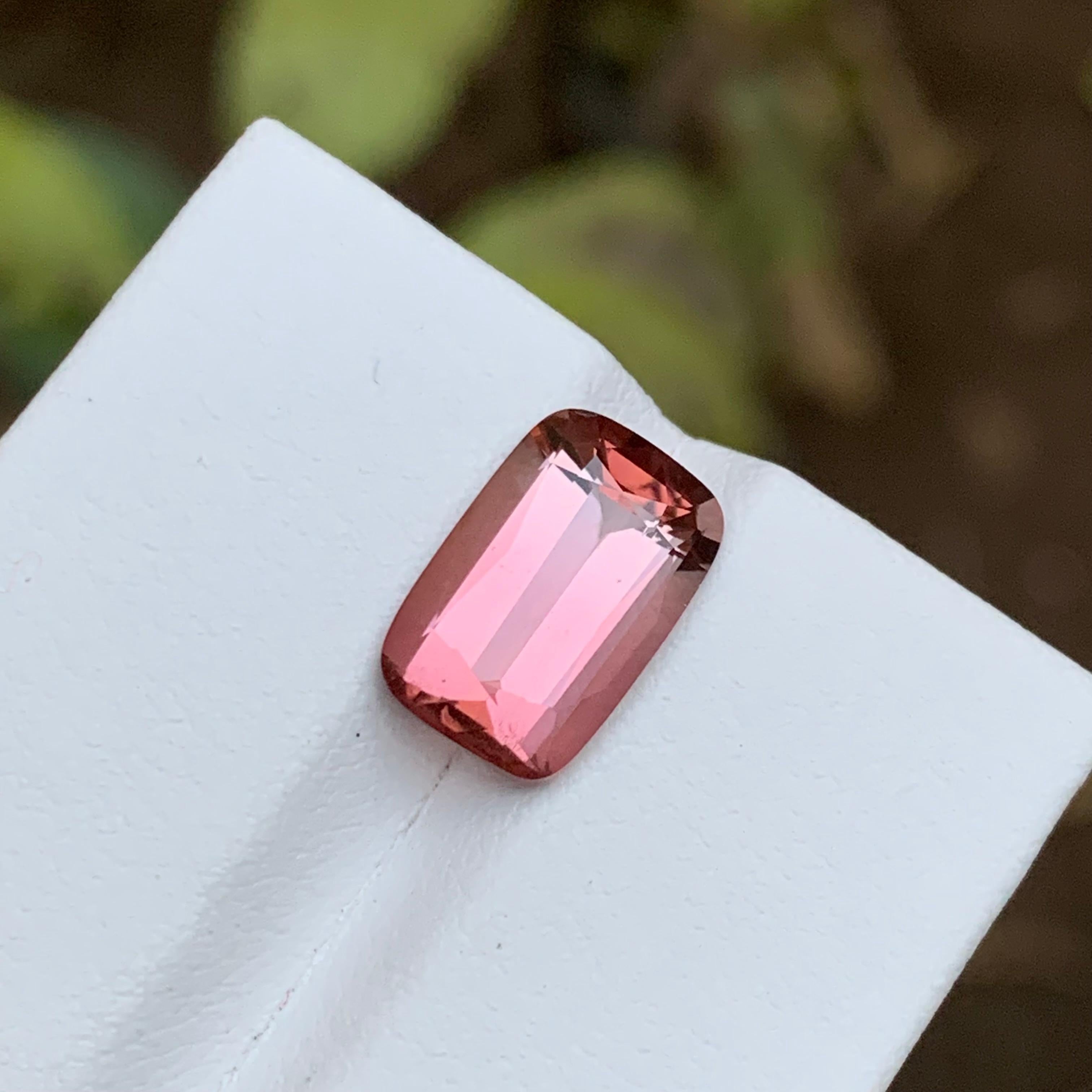 Rare Pink Natural Tourmaline Gemstone 4Ct Brilliant Cushion Cut for Ring/Pendant For Sale 5