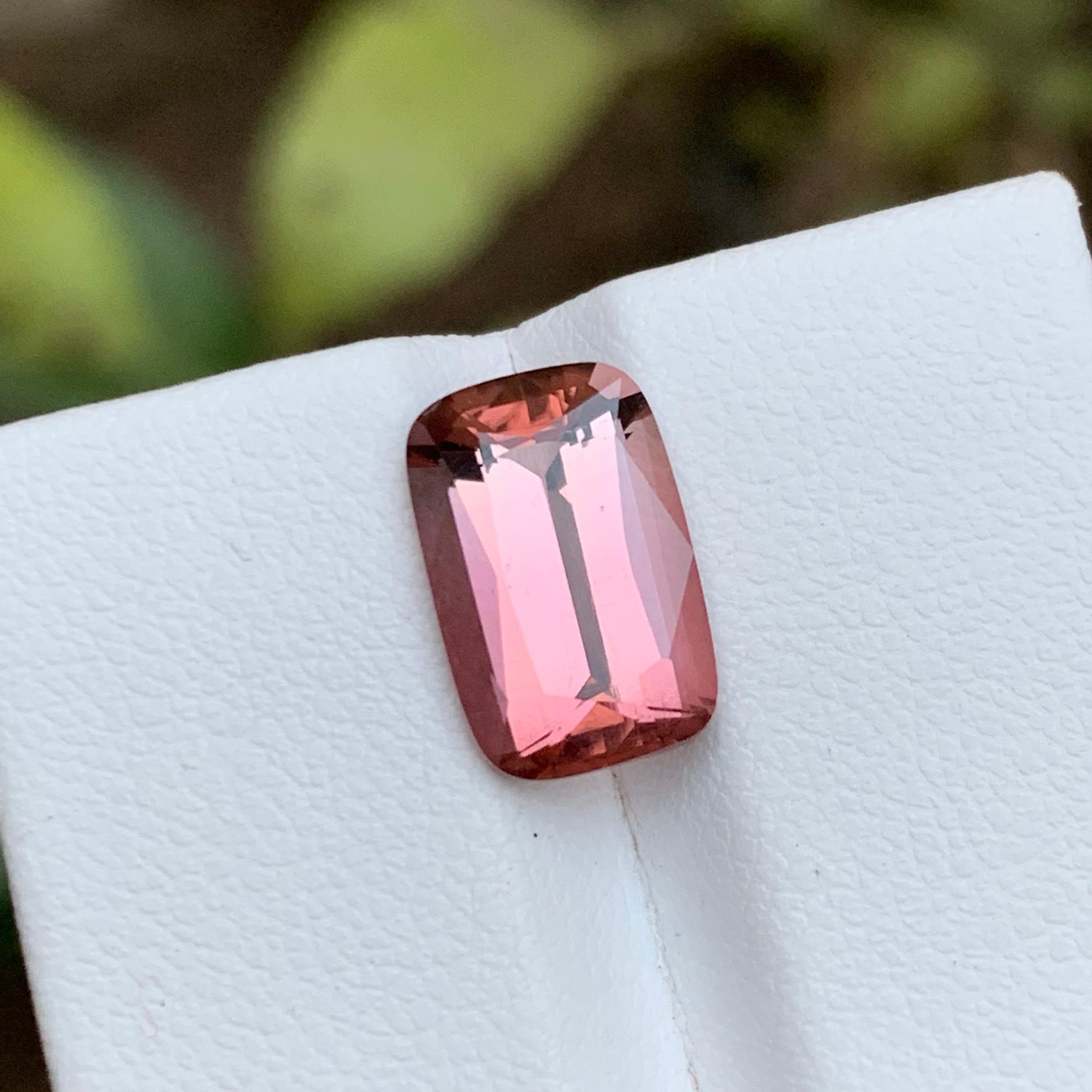 Contemporary Rare Pink Natural Tourmaline Gemstone 4Ct Brilliant Cushion Cut for Ring/Pendant For Sale