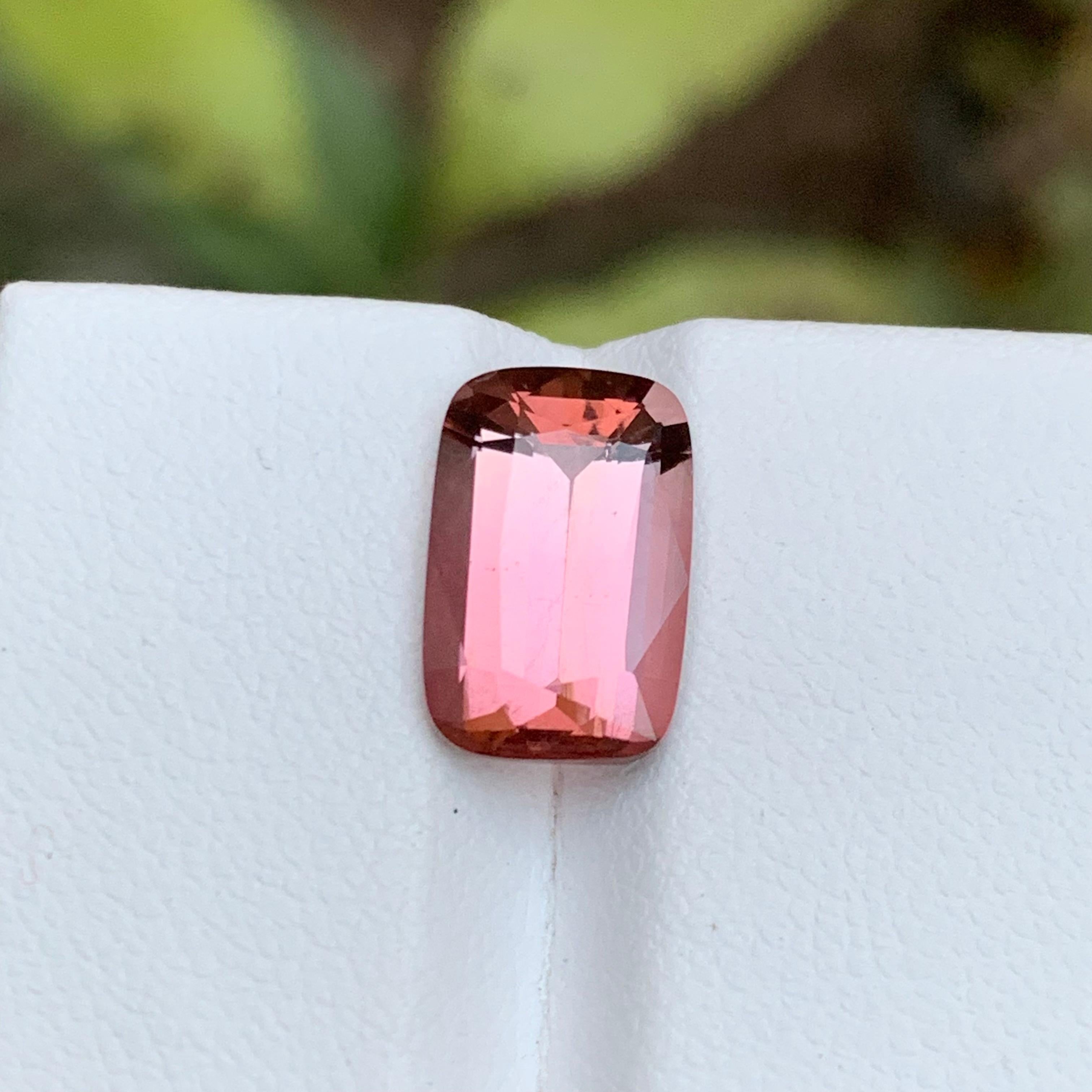 Rare Pink Natural Tourmaline Gemstone 4Ct Brilliant Cushion Cut for Ring/Pendant In New Condition For Sale In Peshawar, PK