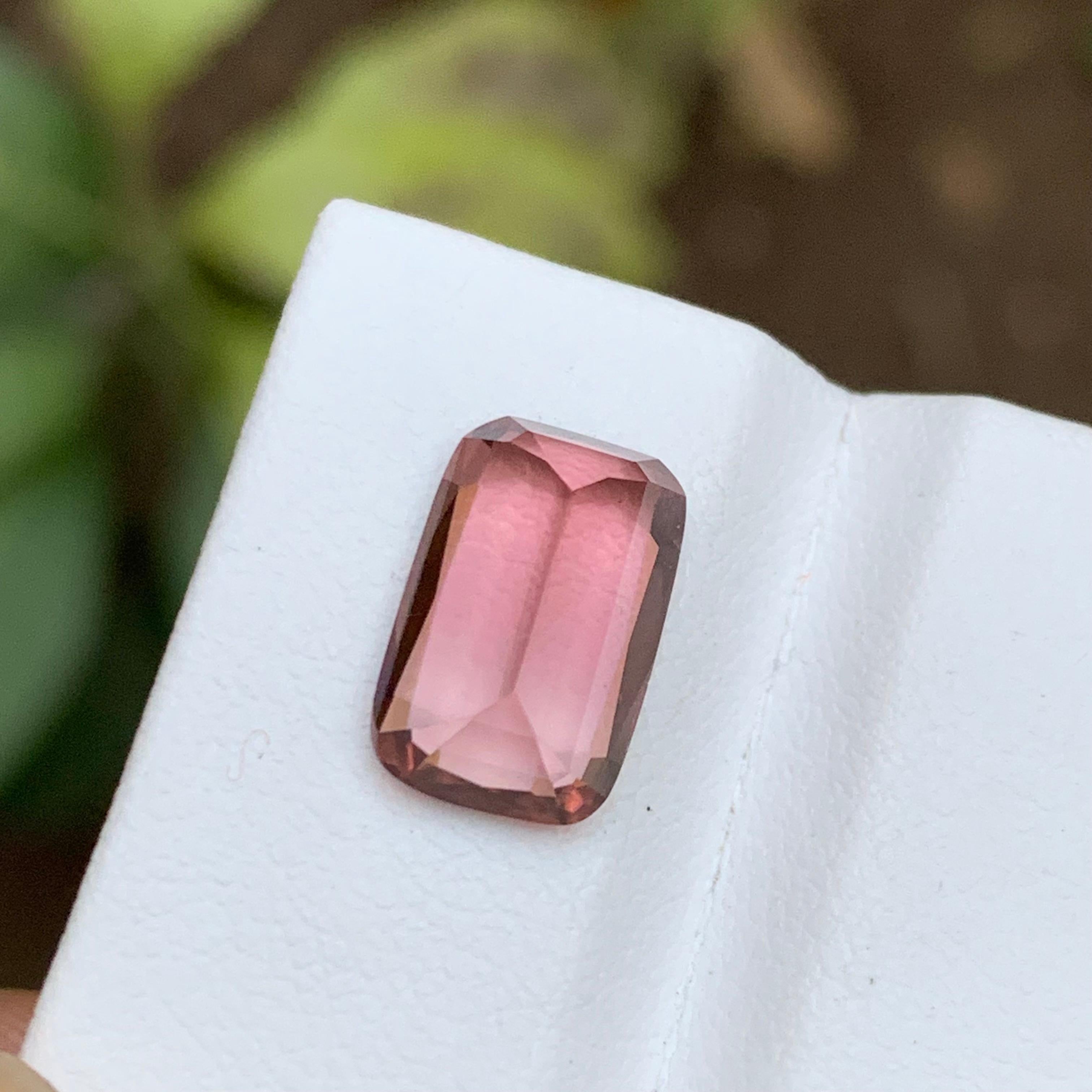 Women's or Men's Rare Pink Natural Tourmaline Gemstone 4Ct Brilliant Cushion Cut for Ring/Pendant For Sale