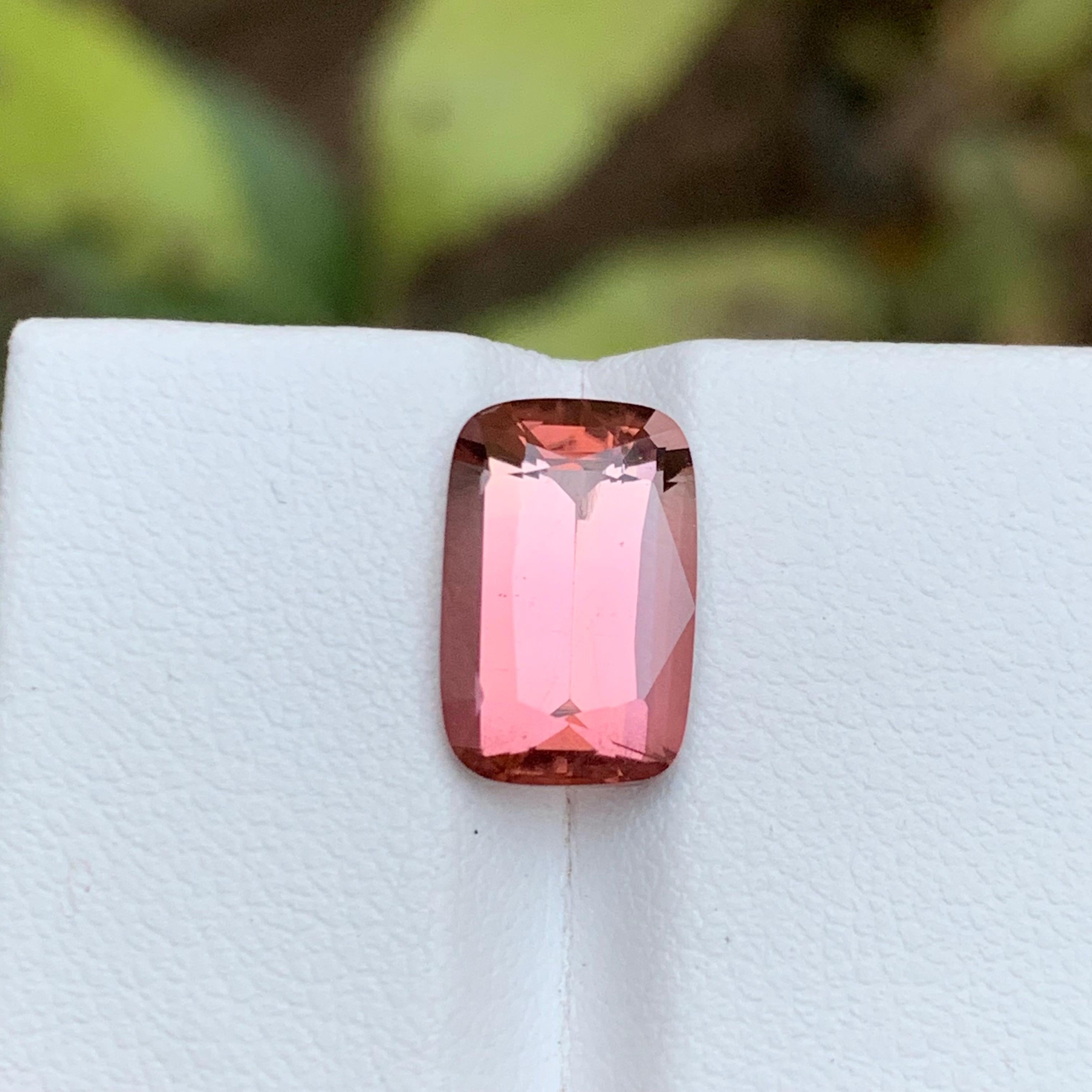 Rare Pink Natural Tourmaline Gemstone 4Ct Brilliant Cushion Cut for Ring/Pendant For Sale 1