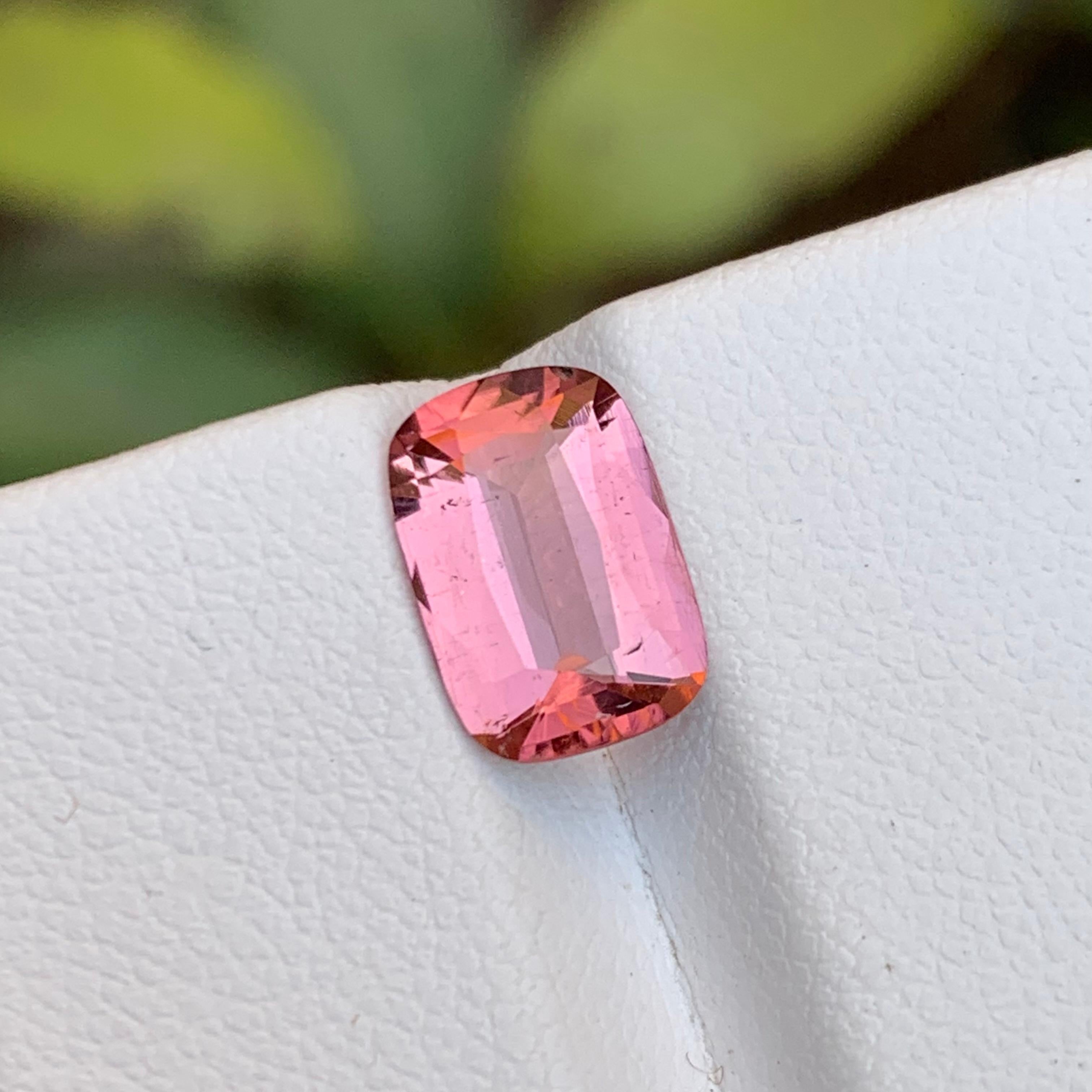 Rare Pink Natural Tourmaline Loose Gemstone, 2.30 Ct Cushion Cut Ideal for Ring For Sale 8