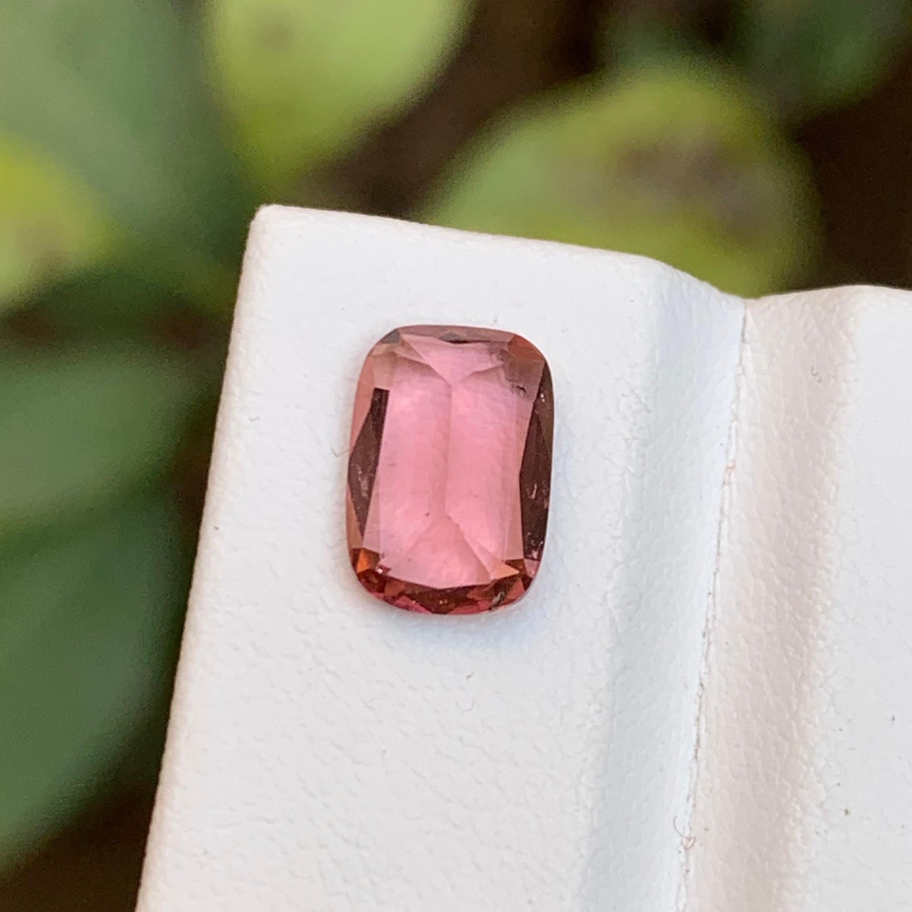 Rare Pink Natural Tourmaline Loose Gemstone, 2.30 Ct Cushion Cut Ideal for Ring For Sale 1