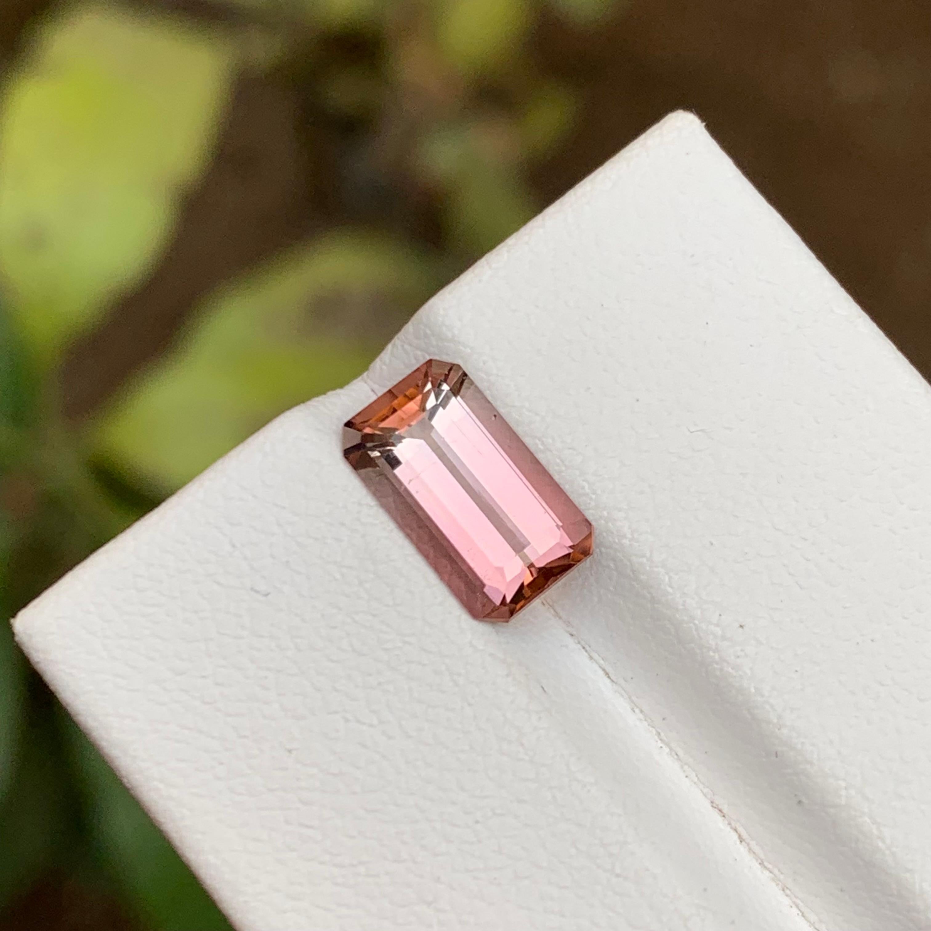 Rare Pink Natural Tourmaline Loose Gemstone 2.45 Ct Emerald Cut for Ring/Pendant For Sale 5