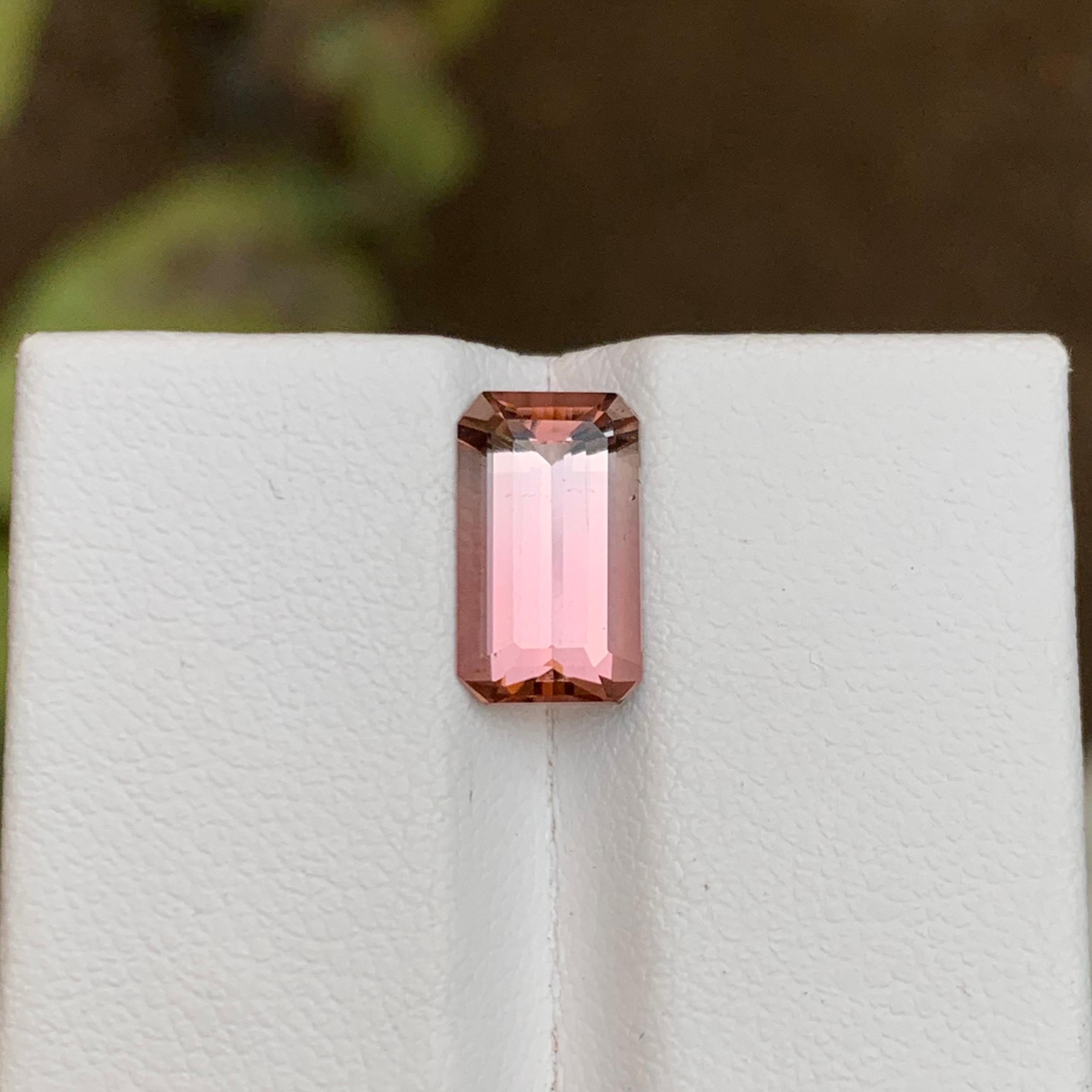 Rare Pink Natural Tourmaline Loose Gemstone 2.45 Ct Emerald Cut for Ring/Pendant For Sale 6