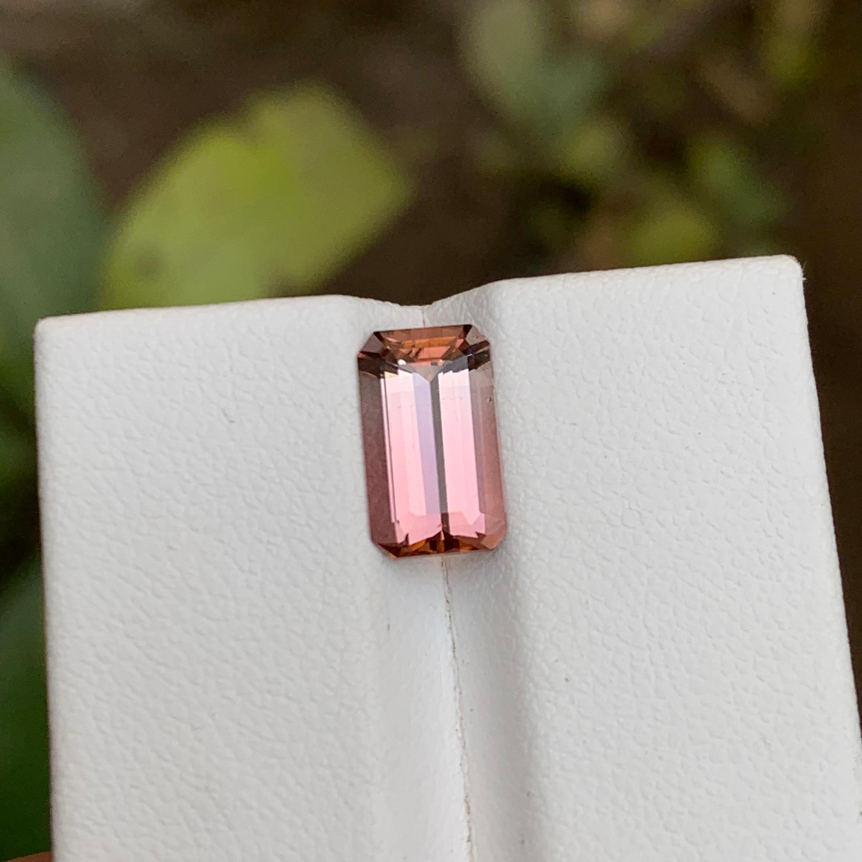 Contemporary Rare Pink Natural Tourmaline Loose Gemstone 2.45 Ct Emerald Cut for Ring/Pendant For Sale