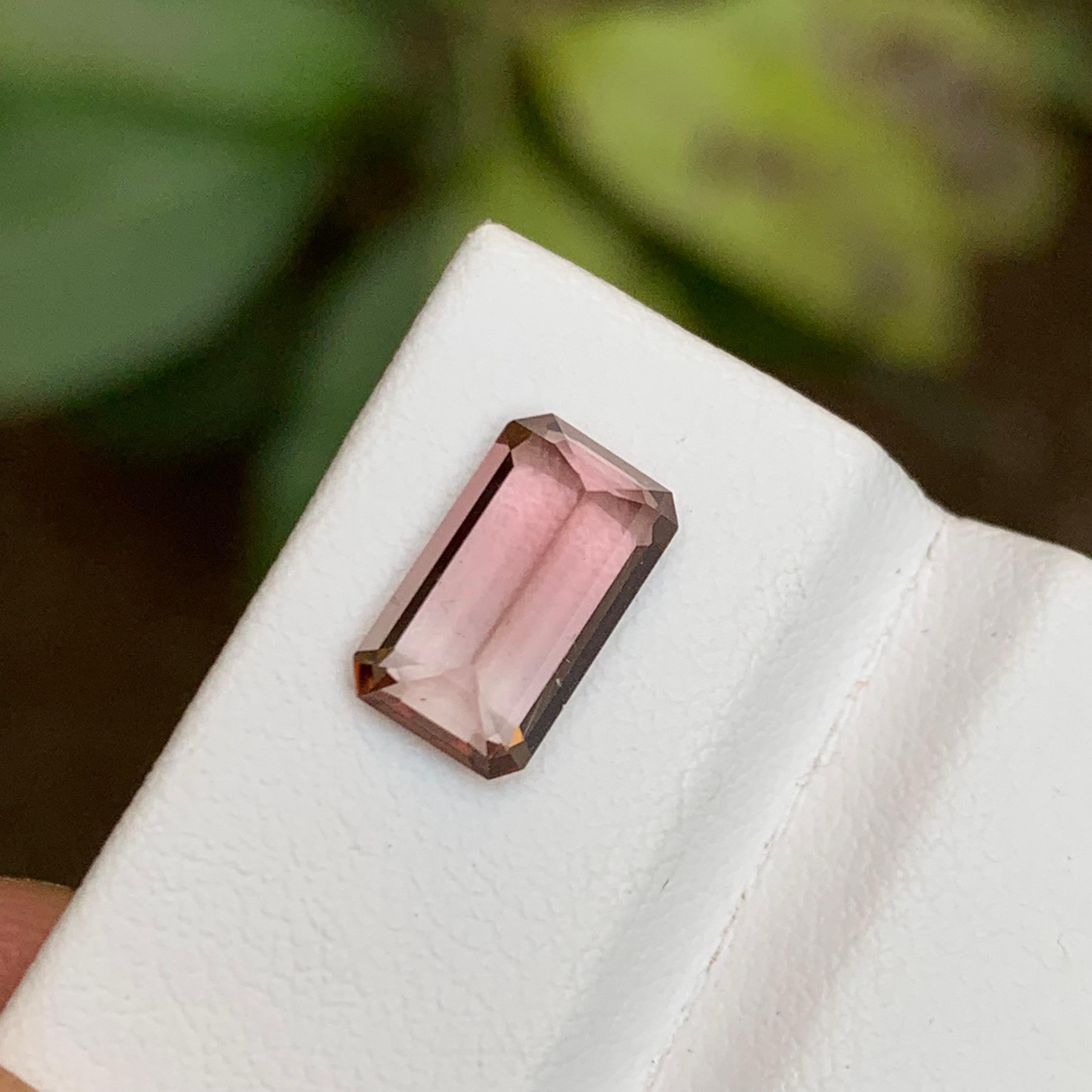 Rare Pink Natural Tourmaline Loose Gemstone 2.45 Ct Emerald Cut for Ring/Pendant For Sale 1