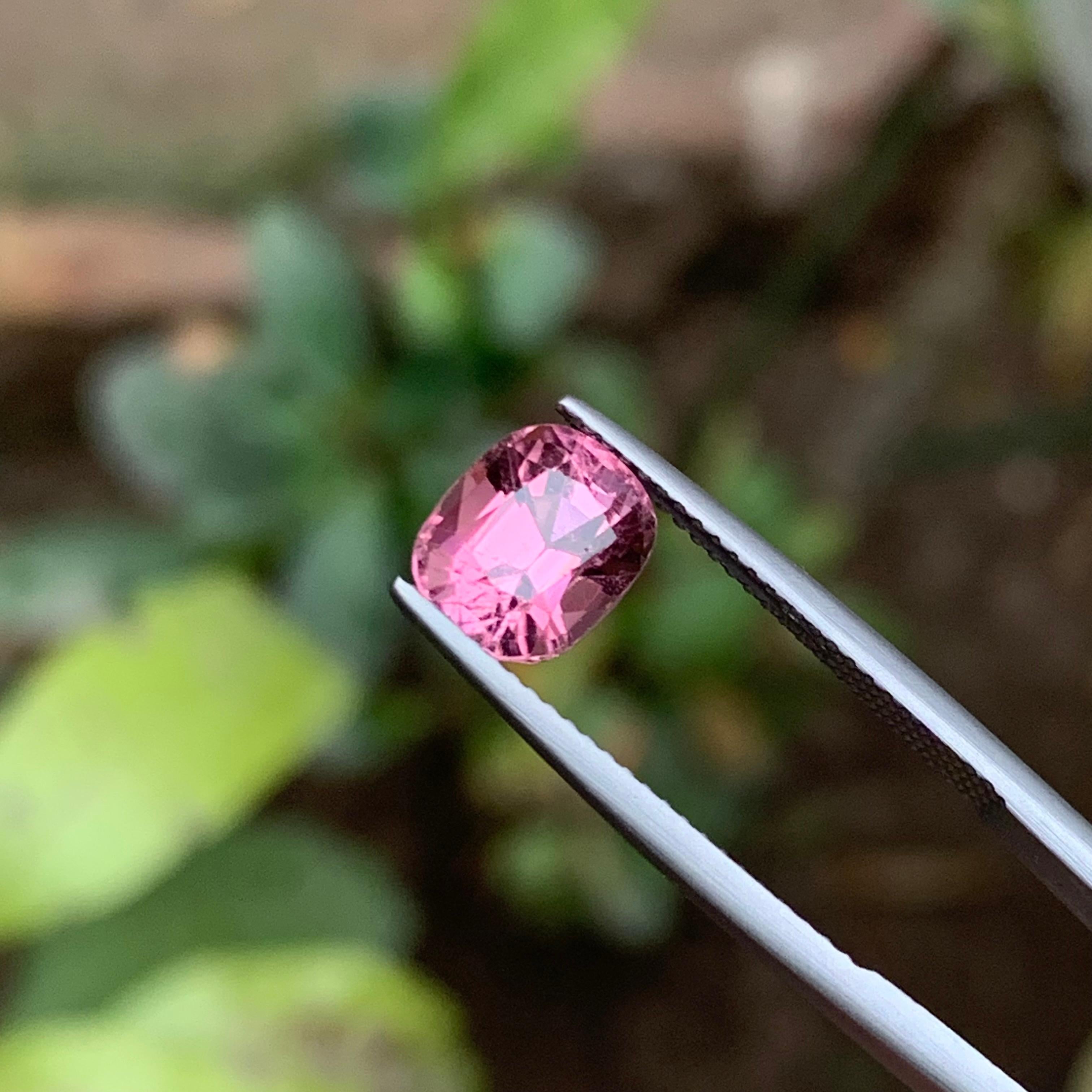 Rare Pink Natural Tourmaline Loose Gemstone, 2.65 Carat Cushion Cut for Ring Afg For Sale 6