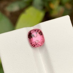 Rare Pink Natural Tourmaline Loose Gemstone, 2.65 Carat Cushion Cut for Ring Afg