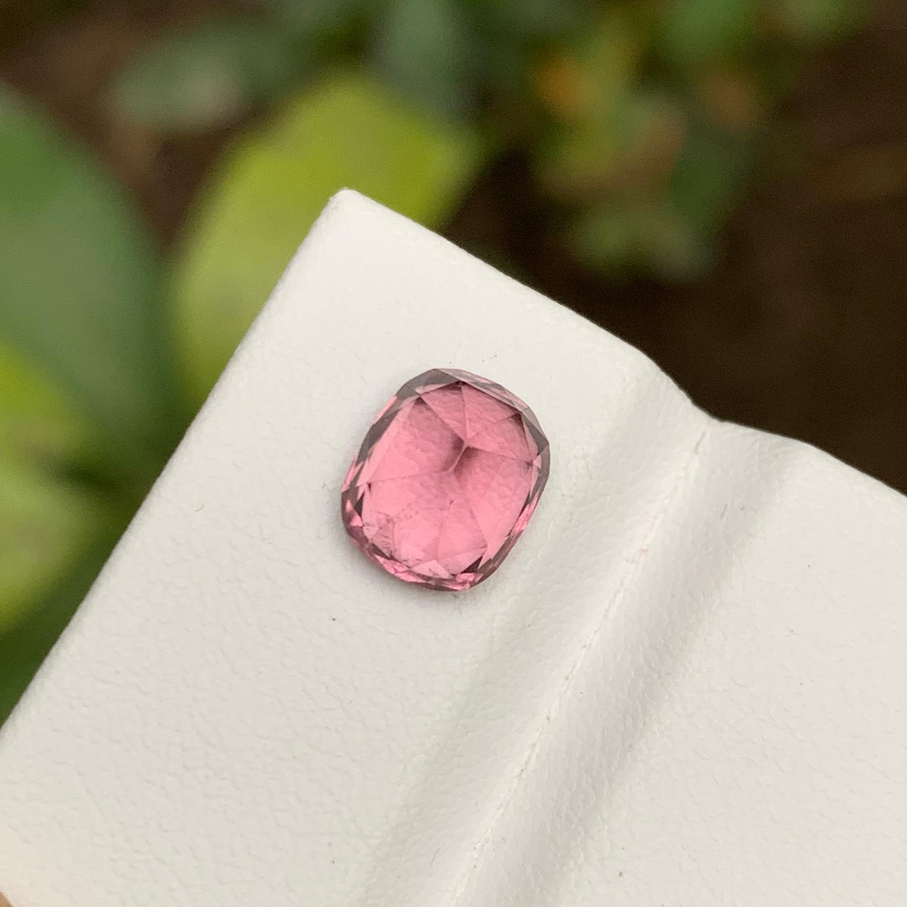 Contemporary Rare Pink Natural Tourmaline Loose Gemstone, 2.65 Carat Cushion Cut for Ring Afg For Sale