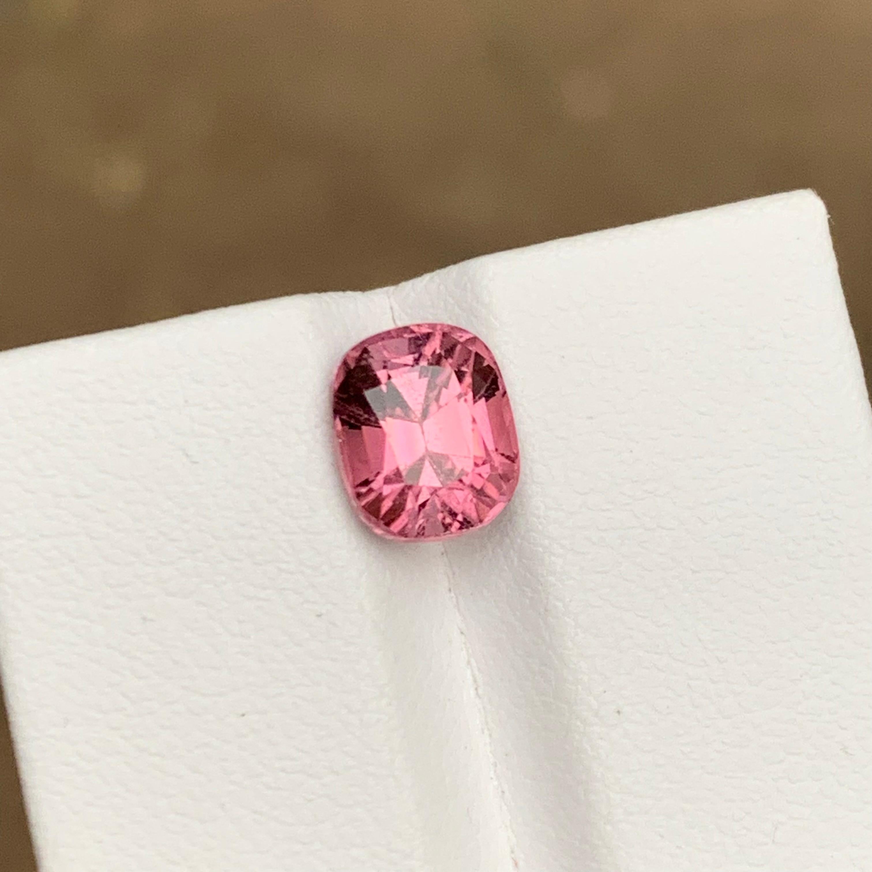 Rare Pink Natural Tourmaline Loose Gemstone, 2.65 Carat Cushion Cut for Ring Afg In New Condition For Sale In Peshawar, PK